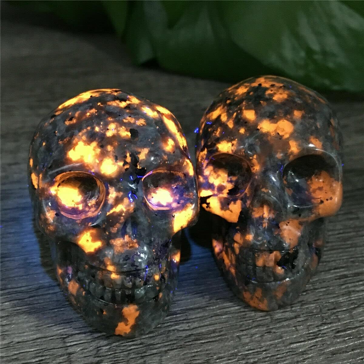 TEAMWILL 2″ Natural Flame’s Stone Cuarzo Calavera Cristal Tallado a Mano Curación 1pc