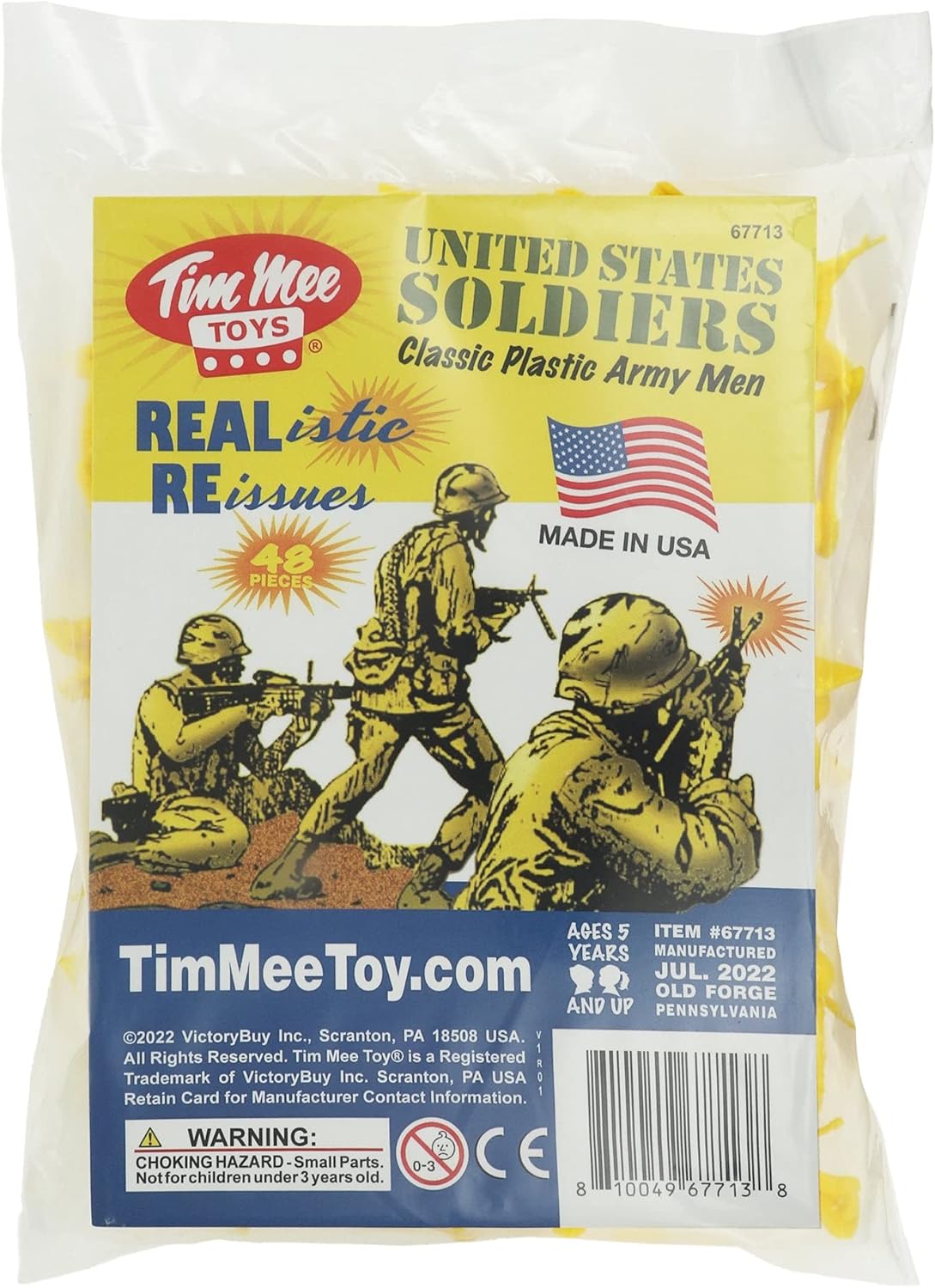 TimMee – Figuras de soldado de juguete de plástico para hombre, 48 piezas, hechas en Estados Unidos