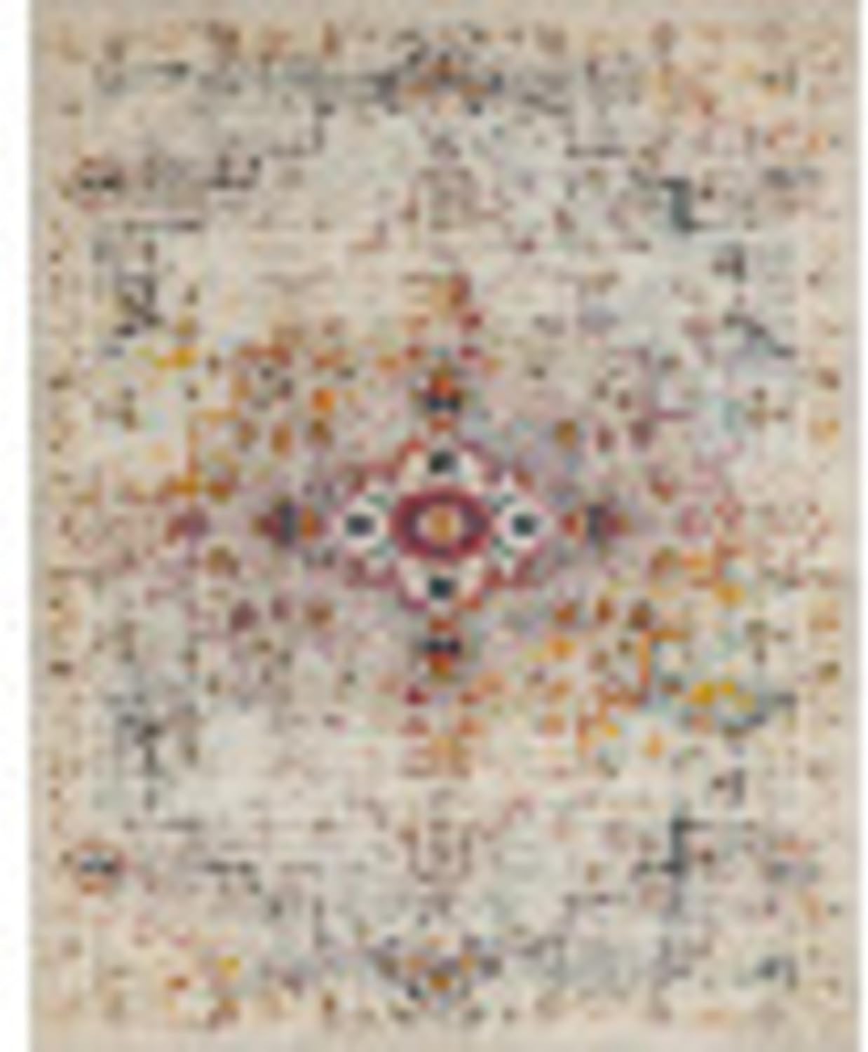 Unique Loom Charm Collection – Alfombra de área moderna, bohemia, envejecida, borde, 9′ 0″ x 12′ 0″, marfilazul