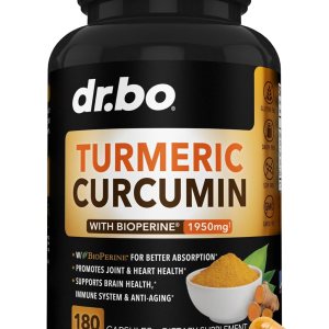 Curcumina de cúrcuma con cápsulas de suplemento BioPerine, suplementos naturales de apoyo articular con 1950 mg de cúrcuma Longa Pure Organic Curcumina de cúrcuma con cápsulas de suplemento BioPerine, suplementos naturales de apoyo articular con 1950 mg de cúrcuma Longa Pure Organic