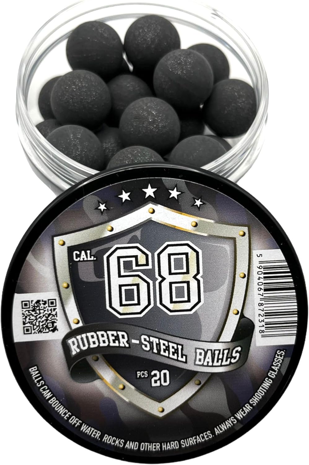 20 bolas de acero de goma de mezcla dura de alta calidad, bolas de paintballs para entrenamiento de tiro, pistolas de defensa personal y de defensa