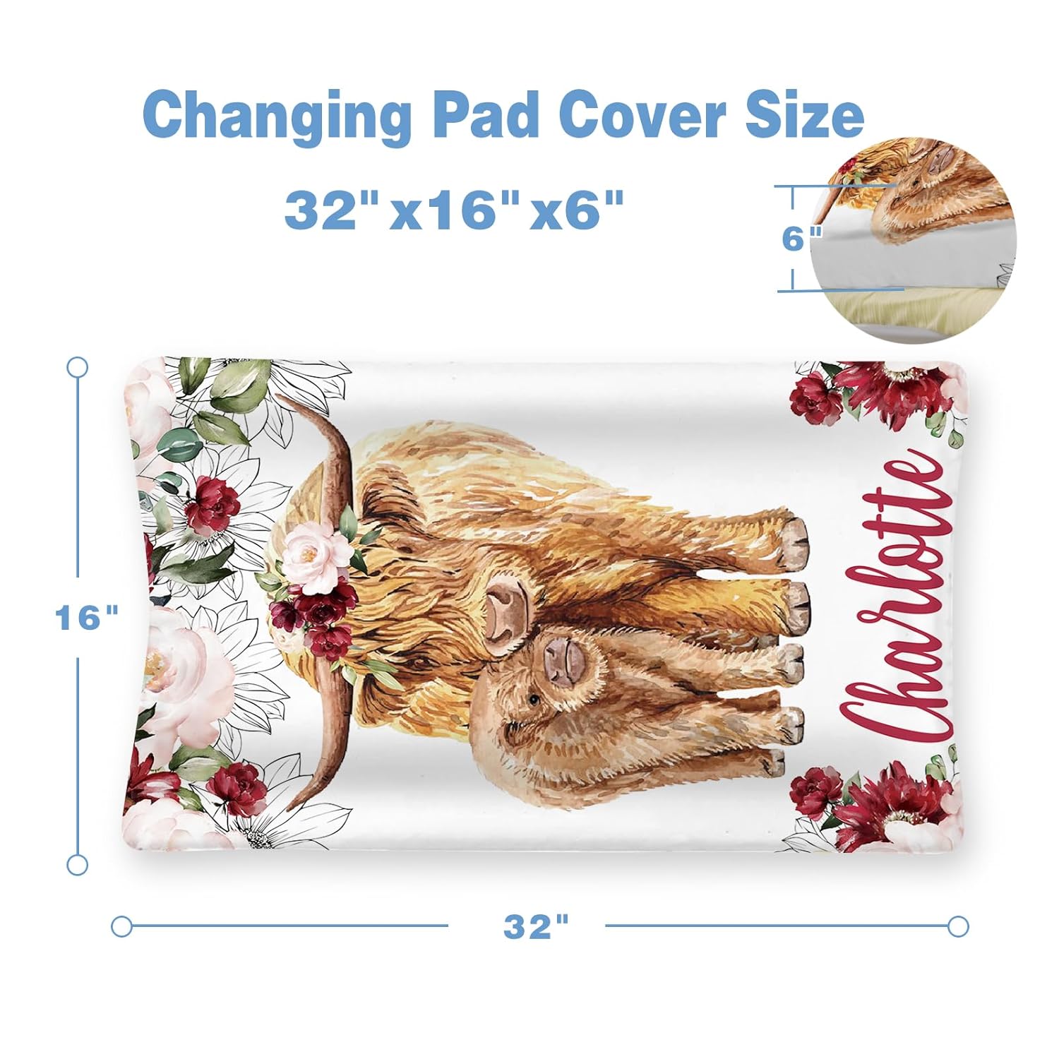 Funda para cambiador personalizada, sábanas personalizadas para cambiar pañales con nombre, hojas de mesa de cambio de punto suave de jersey de