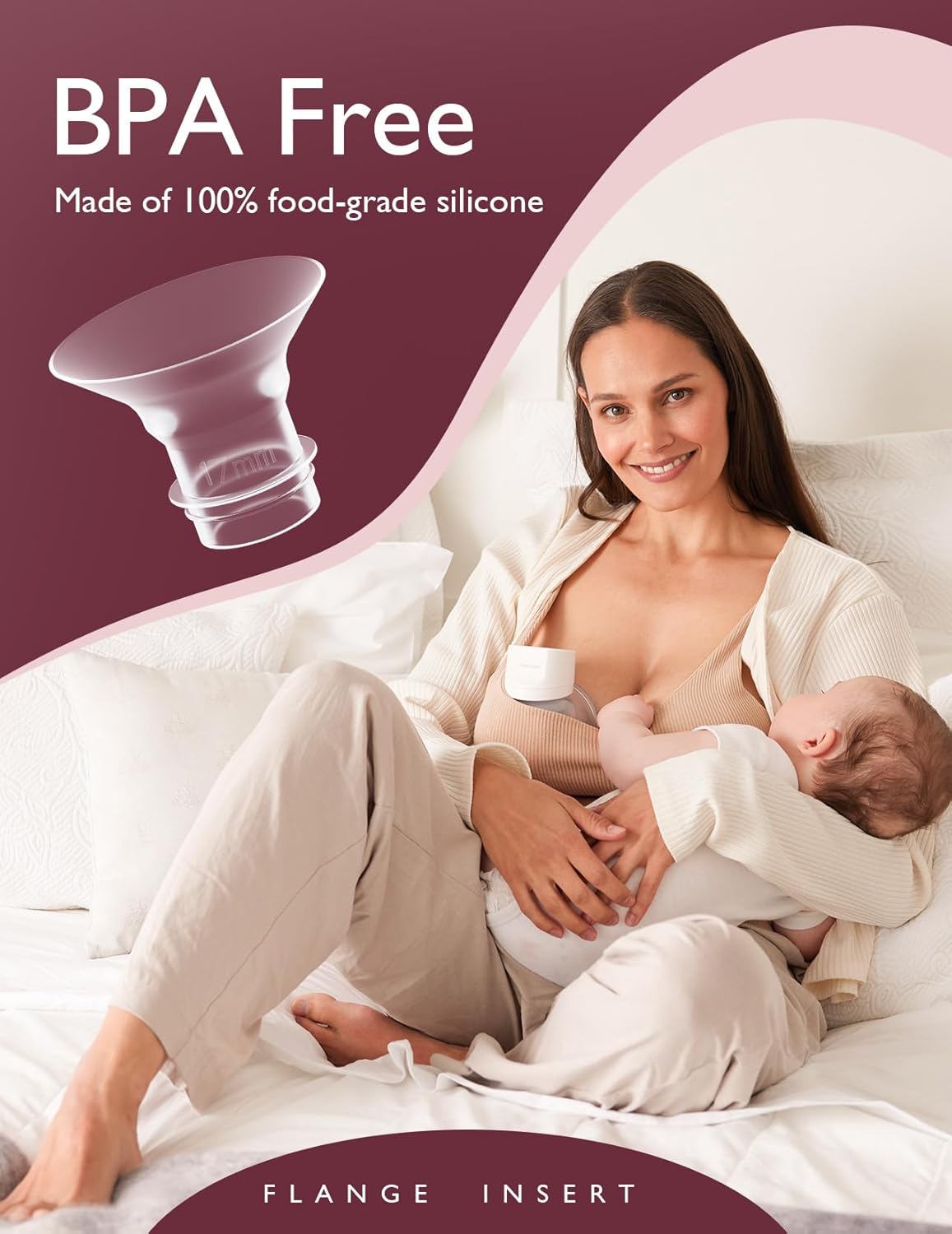 Momcozy Inserto de brida de 0.669 in compatible con bridaescudo de 0.945 in de la mayoría de las bombas, inserto para accesorios de repuesto de