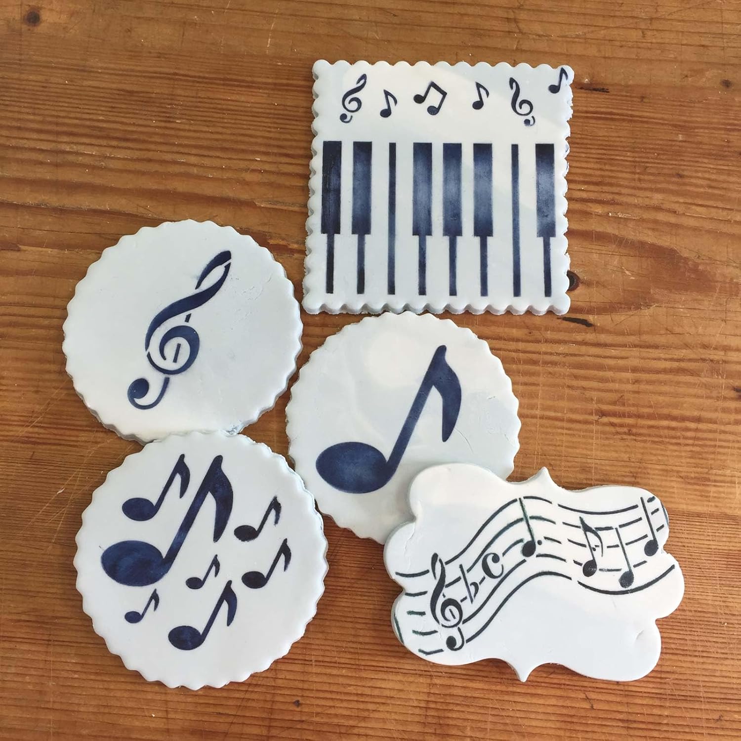 Designer Stencils C281Musical Cookies Stencil, Beigesemitransparente by Designer Stencils