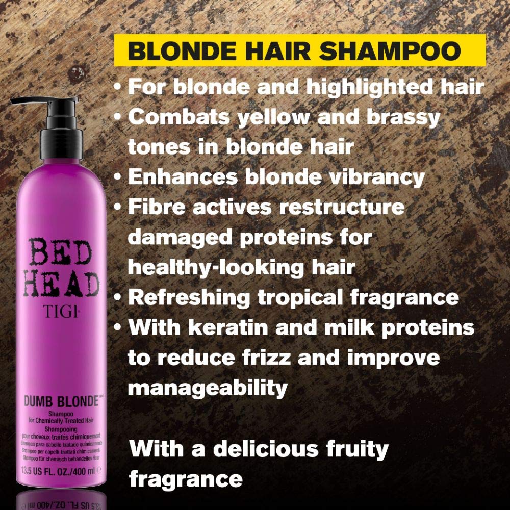TIGI Bed Head Dumb Blonde Champú, 13.5 onzas líquidas