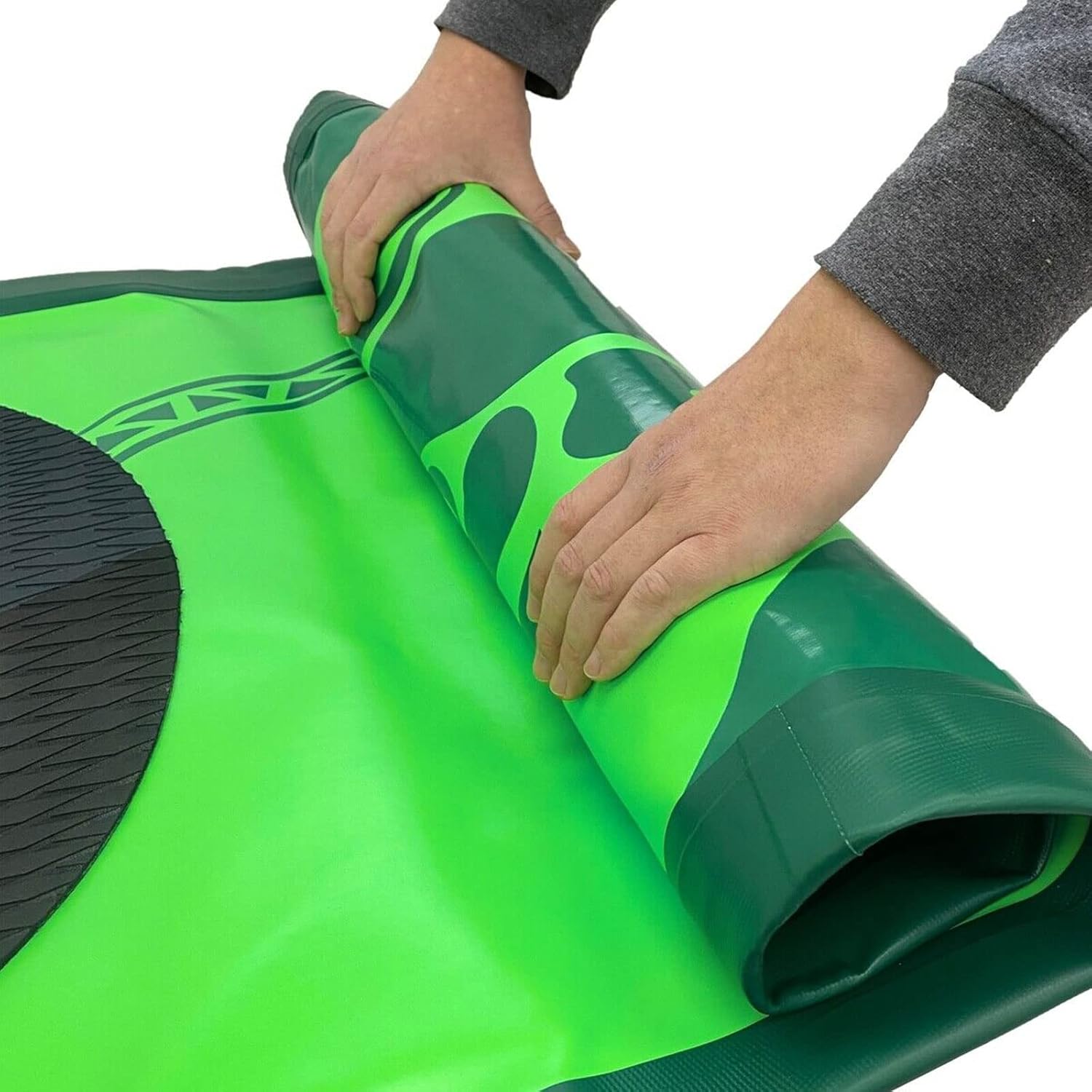 ISUP – Tabla de remo inflable de 10 pies para principiantes, yoga, surf, adultos, cubierta antideslizante, 2 personas, bomba, paleta ajustable, 3