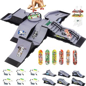 CS COSDDI Juego de rampa para patinetas de dedo, kit de riel de mini diapasón con 6 patinetas, 6 rampas de diapasón, juguete interavtivo para dedos CS COSDDI Juego de rampa para patinetas de dedo, kit de riel de mini diapasón con 6 patinetas, 6 rampas de diapasón, juguete interavtivo para dedos