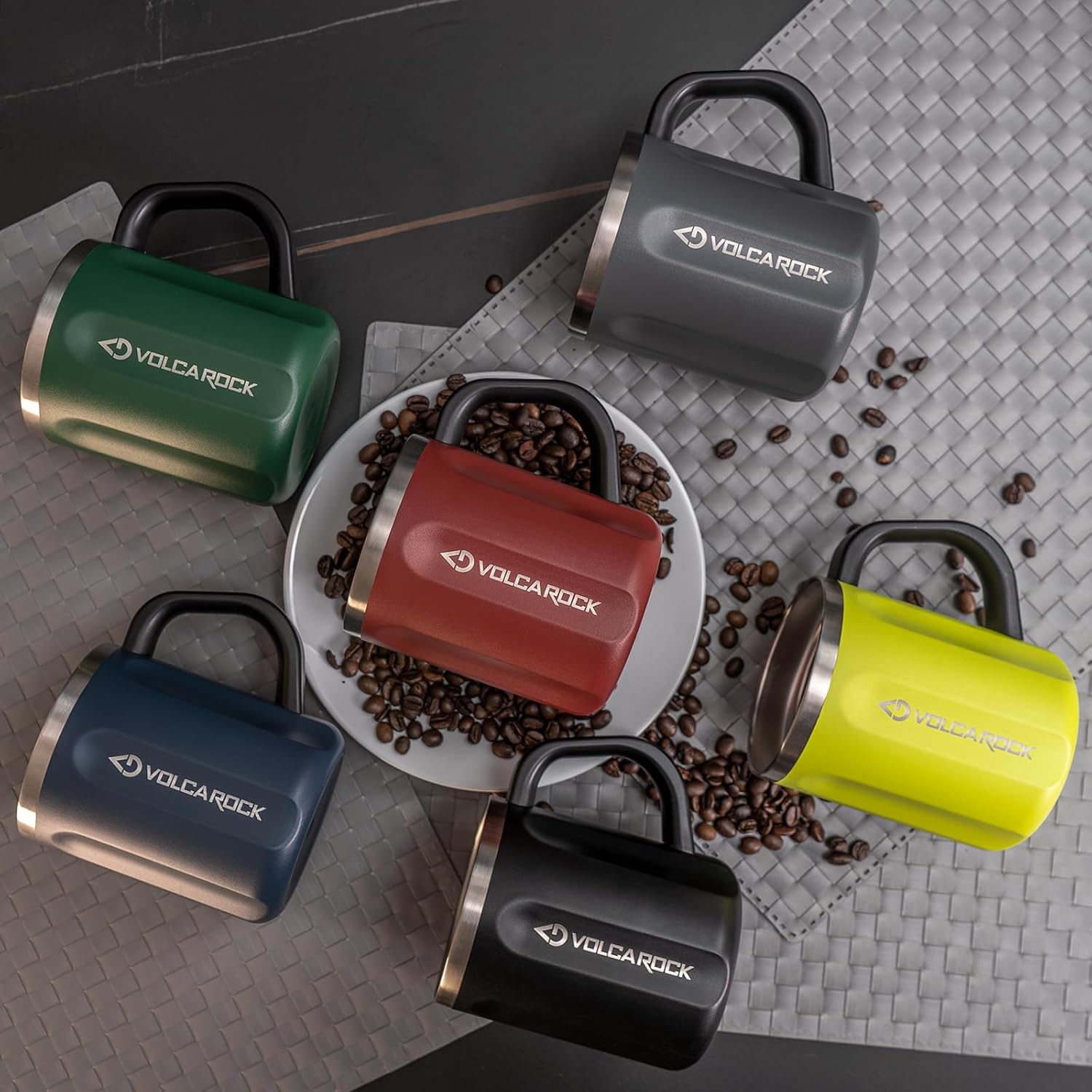 Taza de café aislada al vacío, de acero inoxidable, de 16 onzas, taza térmica de doble pared con asa y tapa deslizante para bebidas calientes y