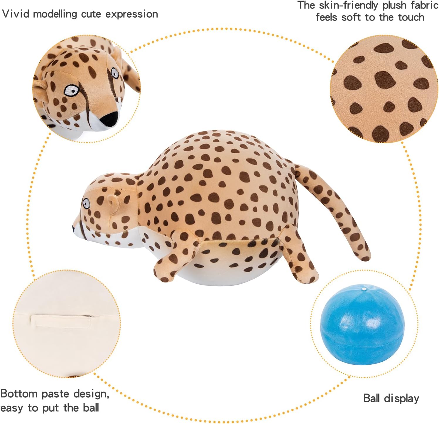 Animales de peluche de cocodrilo lindo y obesidad, muñeca elástica, juguete de leopardo de dibujos animados gordo de 15 pulgadas