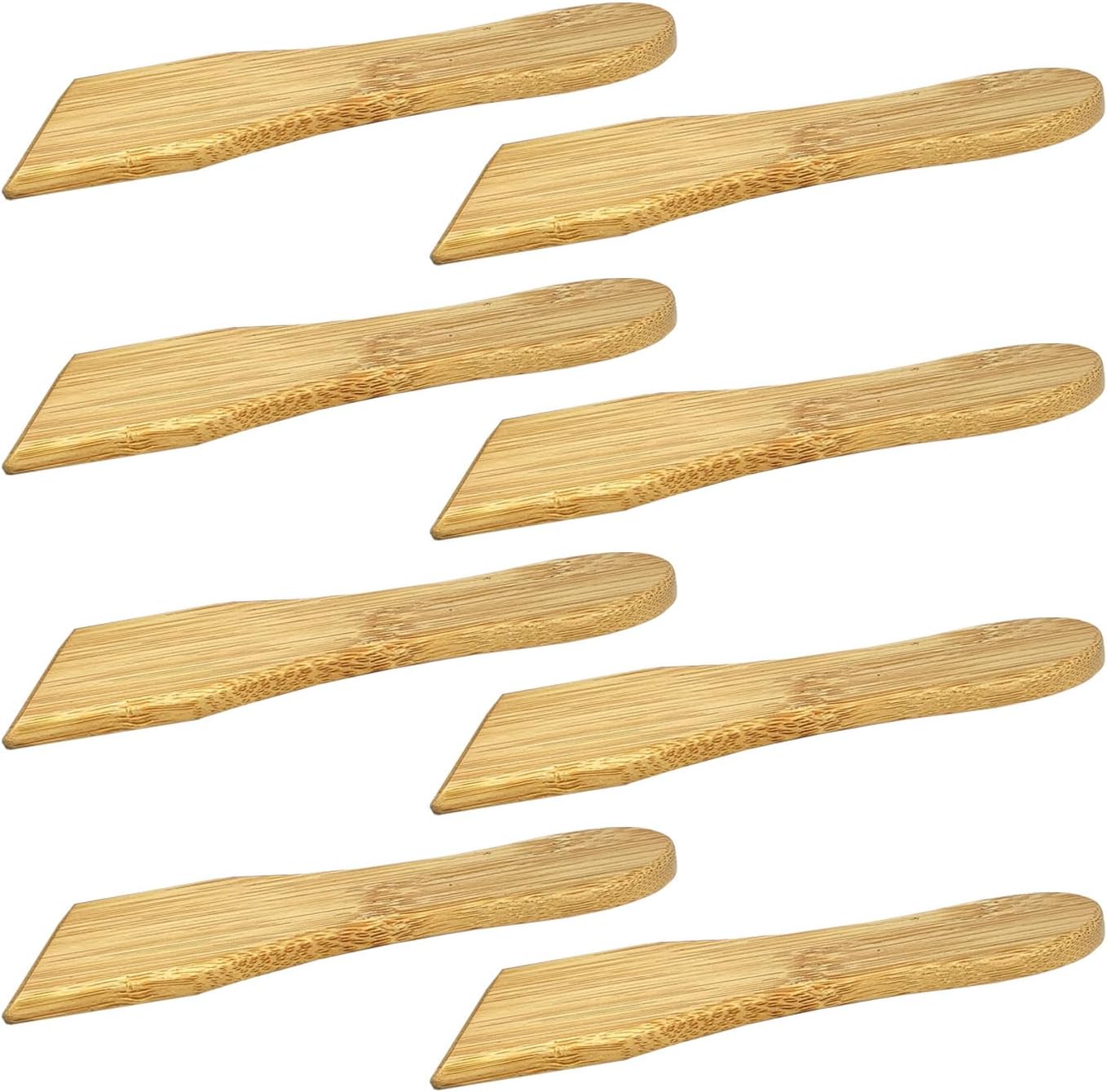 Espátulas de raclette raspadores de bambú natural, 8 piezas