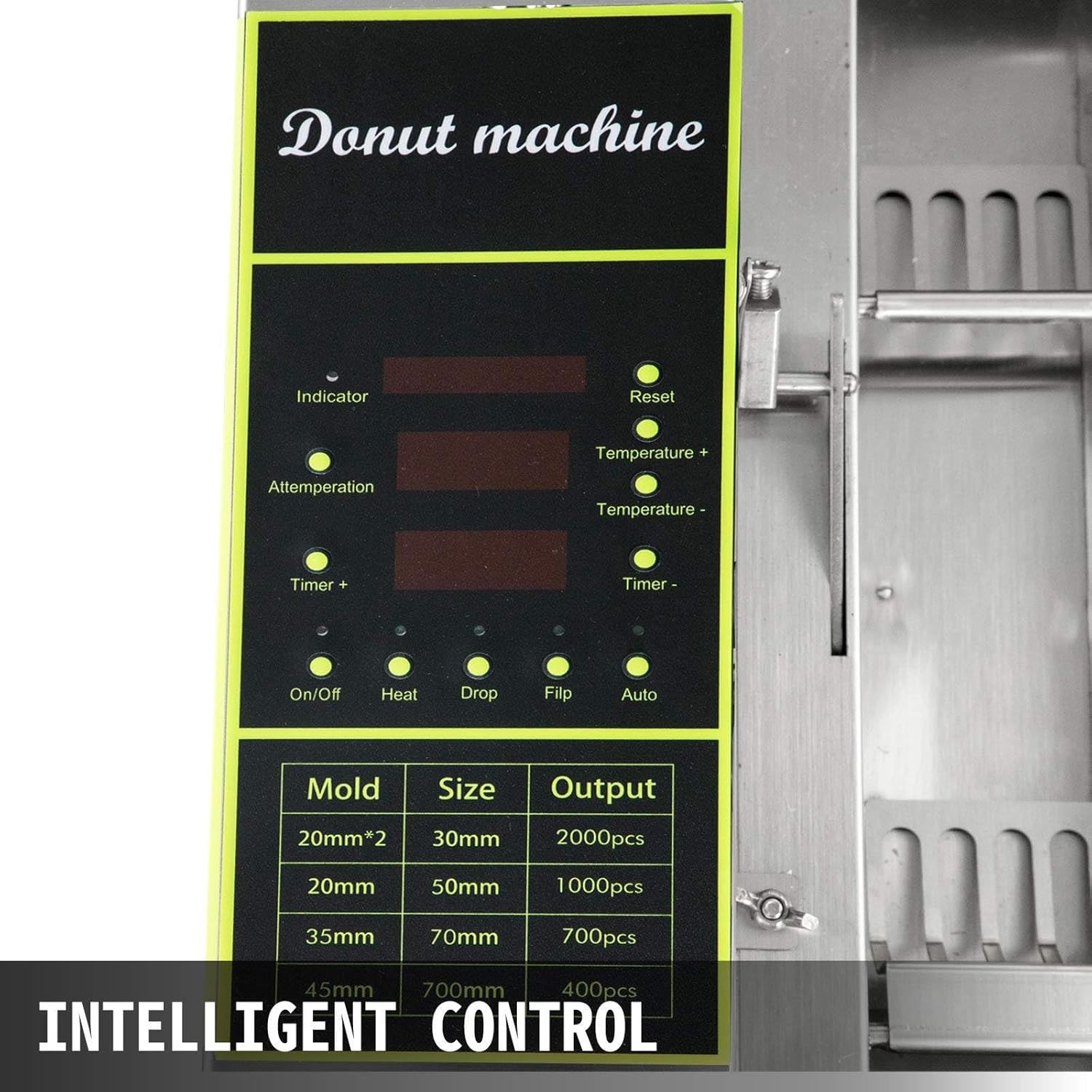 Máquina automática comercial para hacer donuts de una hilera, freidora de donas, con moldes de 3 tamaños y tolva de 7 L, para Food Street, Snack