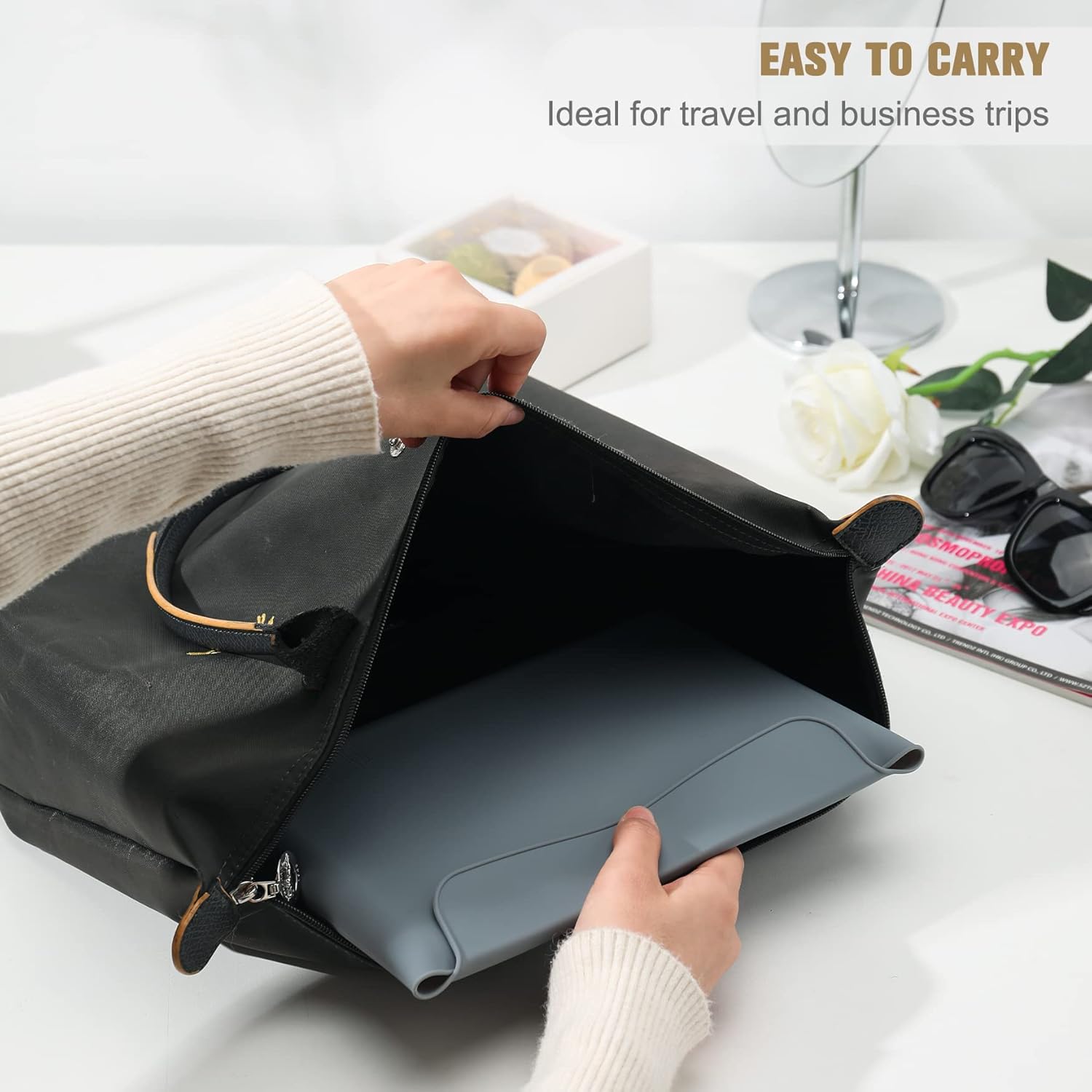 FERYES Bolsas de cosméticos, Gris
