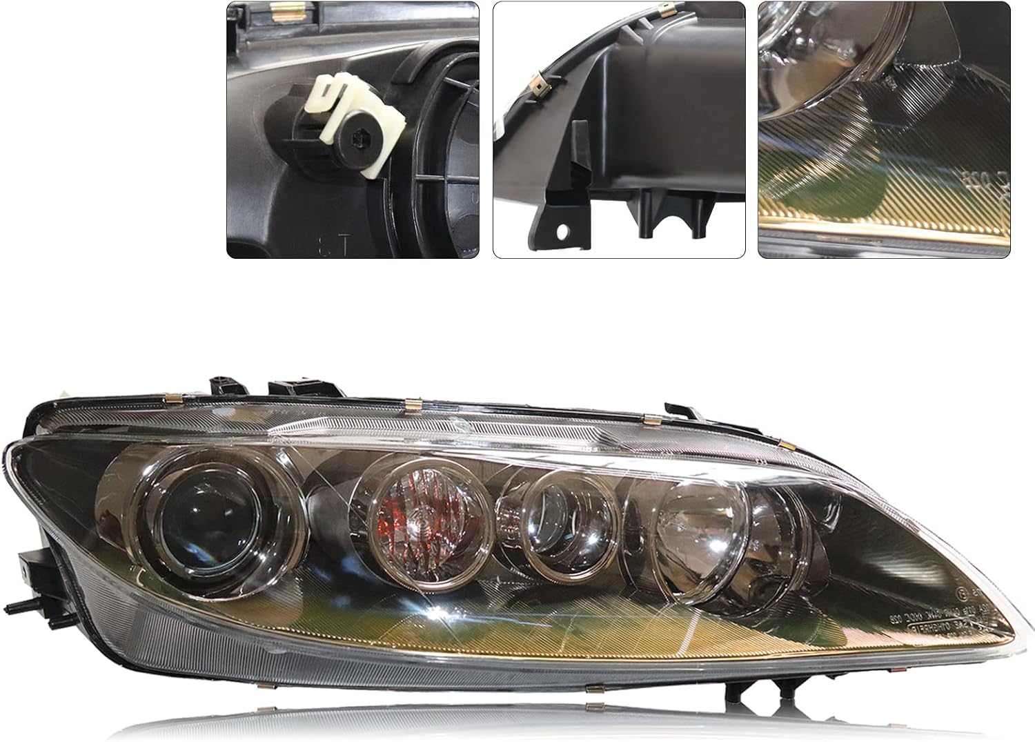 TBVECHI Para 2006 2007 2008Mazda 6 Conjunto de faros delanteros halógenos 1 par de faros delanteros izquierdo + reemplazo del lado del pasajero