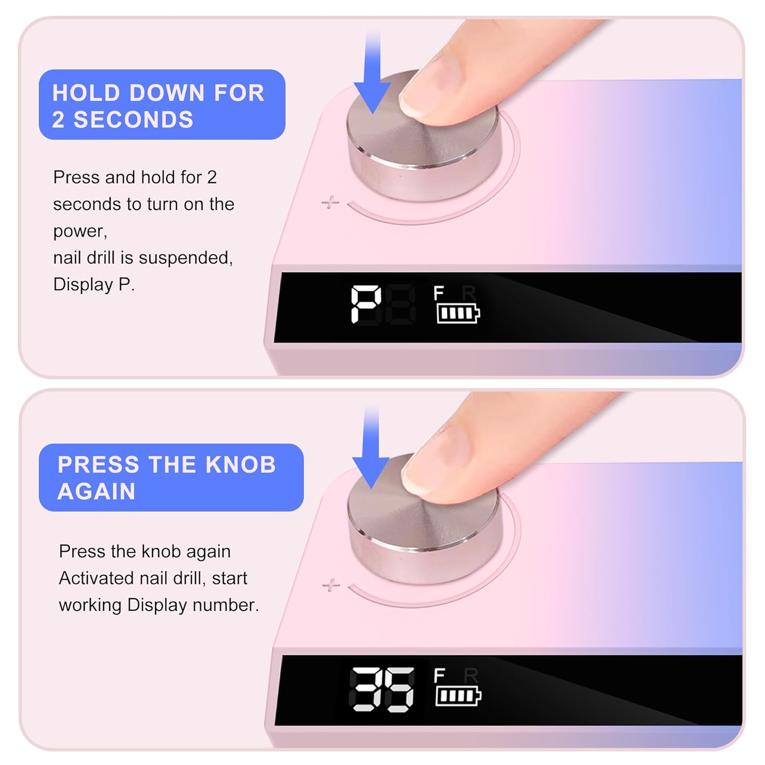 Taladro de uñas profesional, kit eléctrico de uñas de gel acrílico, lima E portátil, 35000 rpm, recargable, manicura, pedicura, herramientas de
