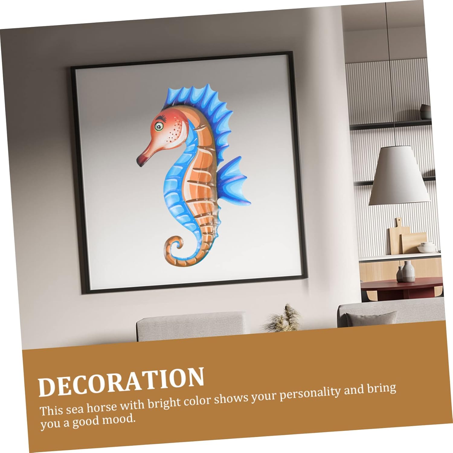 Garneck 4pcs wall hanging sea horse figurine nautical wall sculpture seahorse wall decorations decorative wall art metal household decor Metal Craft