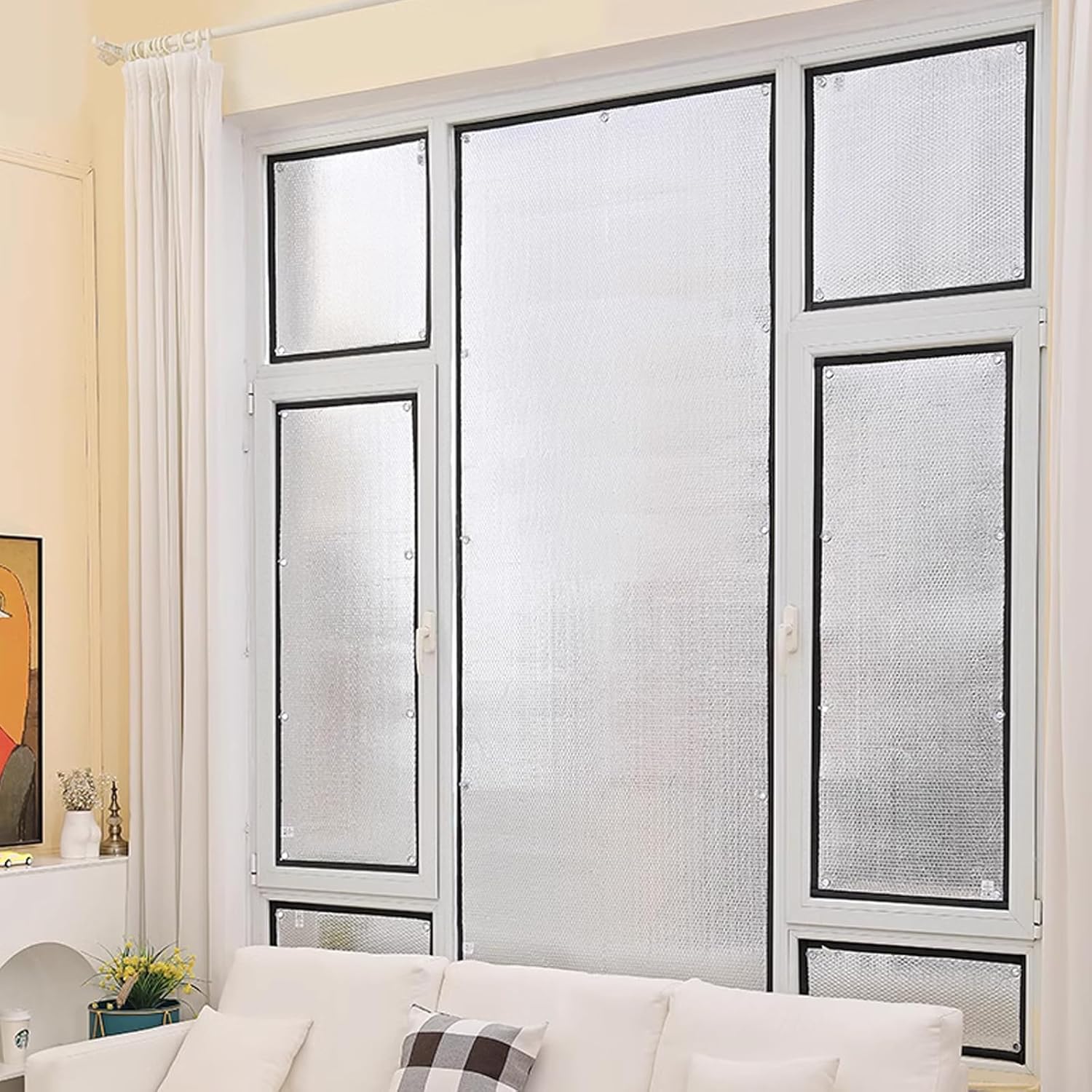 Película reflectante de doble lámina de aluminio con aislamiento térmico para ventanas, aislamiento acústico para ventanas de vidrio, control de