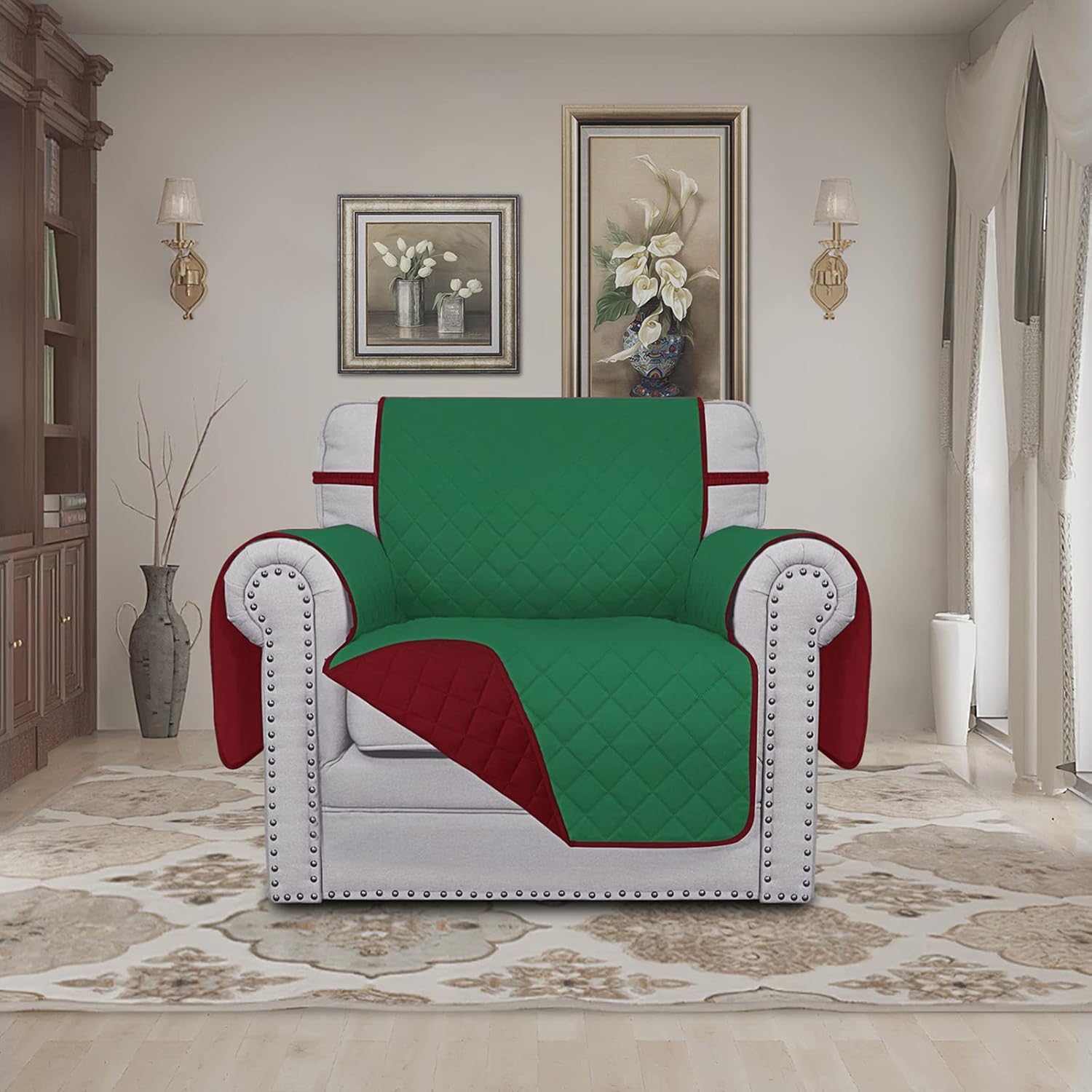 Easy-Going – Funda para sillón reversible y resistente al agua, protector de muebles con correas elásticas, para mascotas, niños, perros y gatos