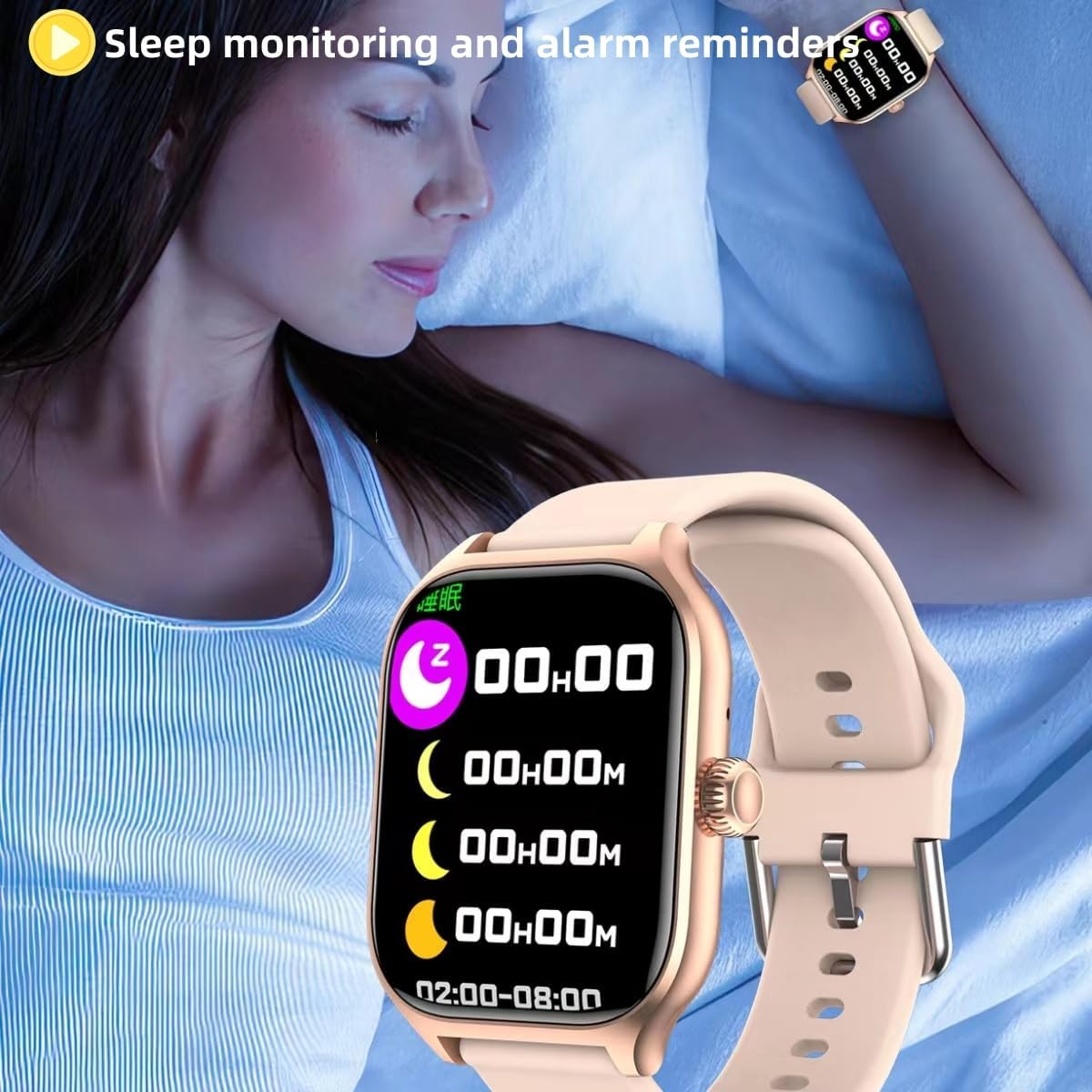 AERXHF Reloj inteligente con rastreador de actividad física para mujer, reloj para iOS y Android (respuestahacer llamadas) de 2.01 pulgadas, IP68,