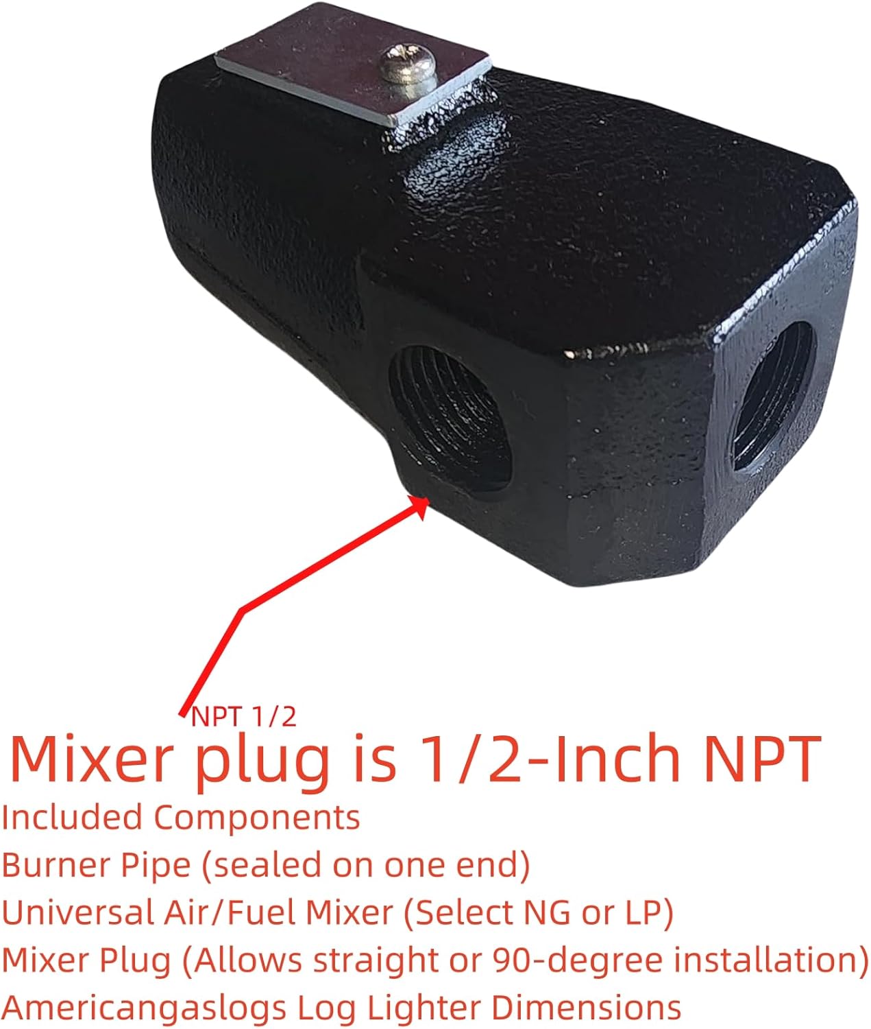 Encendedor de troncos de gas para chimeneas de leña de 17.5 pulgadas (NG) – Gas natural) (encendedor de troncos de gas)