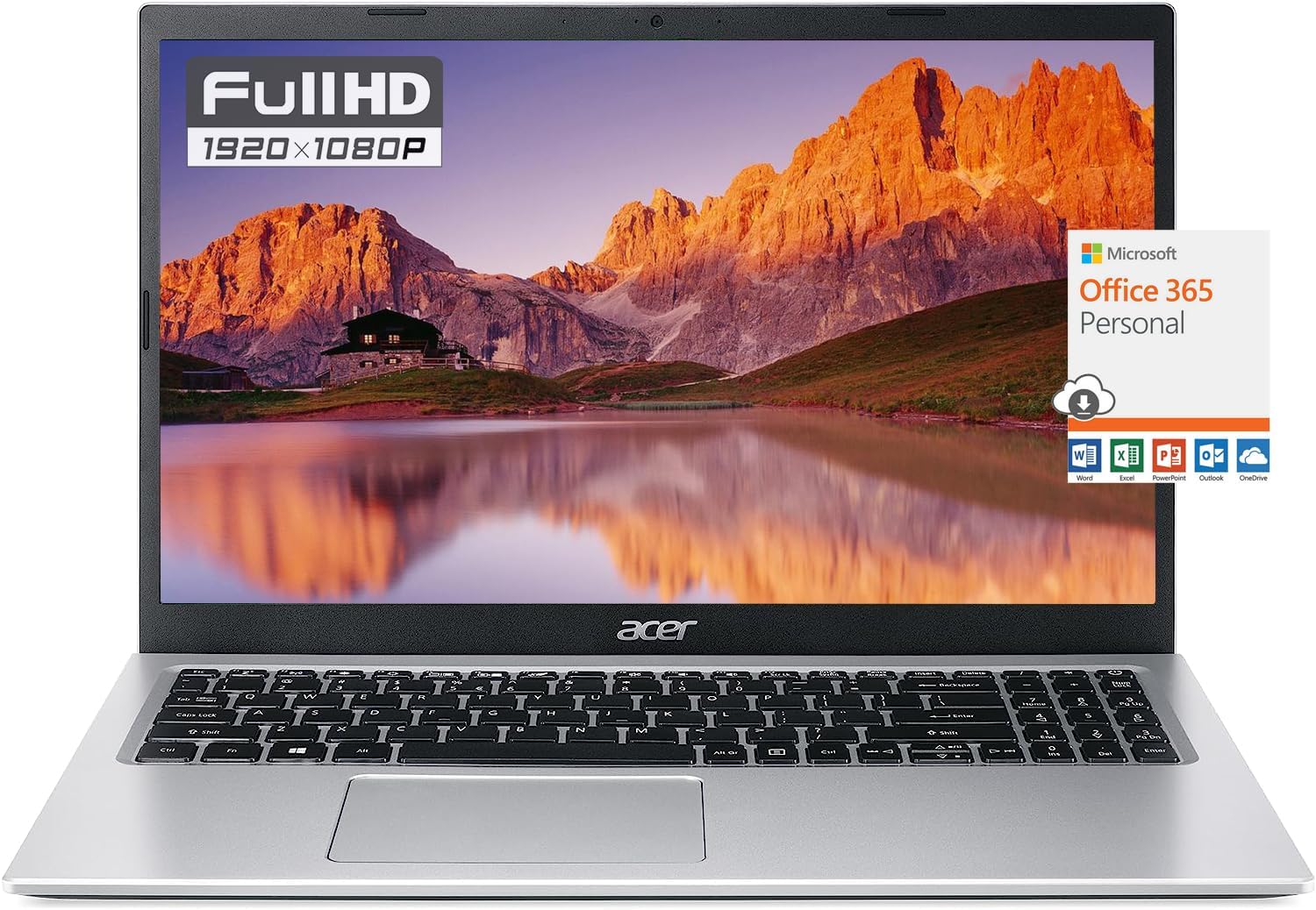 ACER Aspire – Laptop delgada para estudiantes de negocios, pantalla 15.6FHD, 16 GB de RAM, 512 GB + 64 GB SSD, procesador Intel Celeron N4500, WiFi,