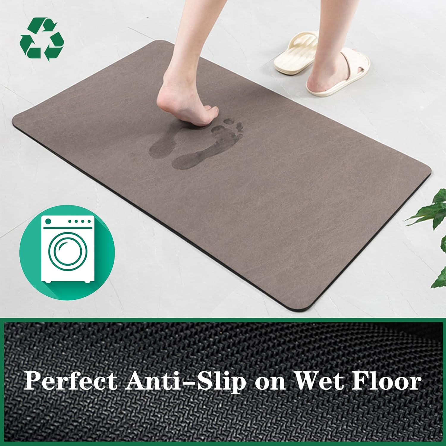 Alfombra de baño, fina y súper absorbente, antideslizante, alfombra de baño lavable, para debajo de la puerta, para bañera, cocina, ducha y cuarto