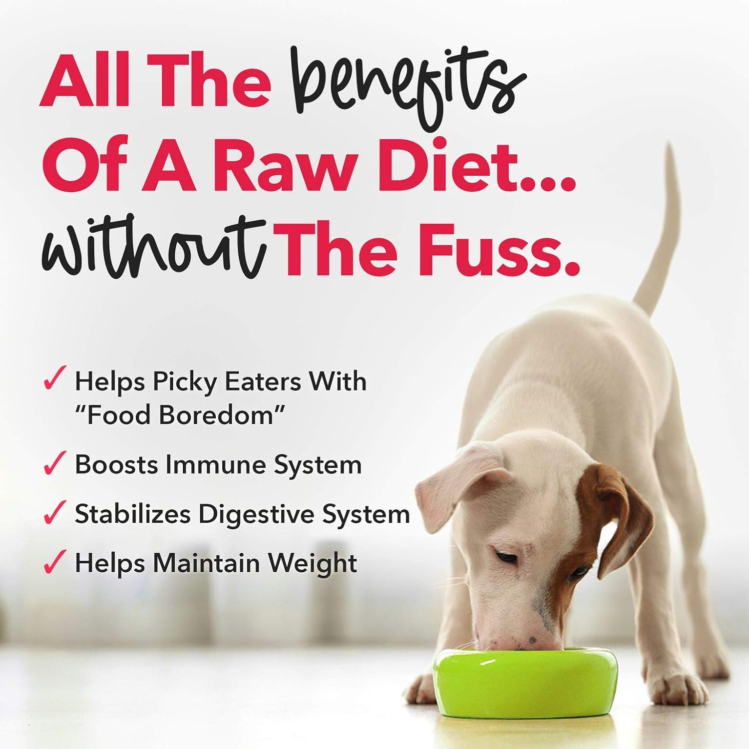 iHeartDogs Decoración de comida para perros  Condimento de comida cruda liofilizada para perros  Mezclador de comida de superalimentos sin granos