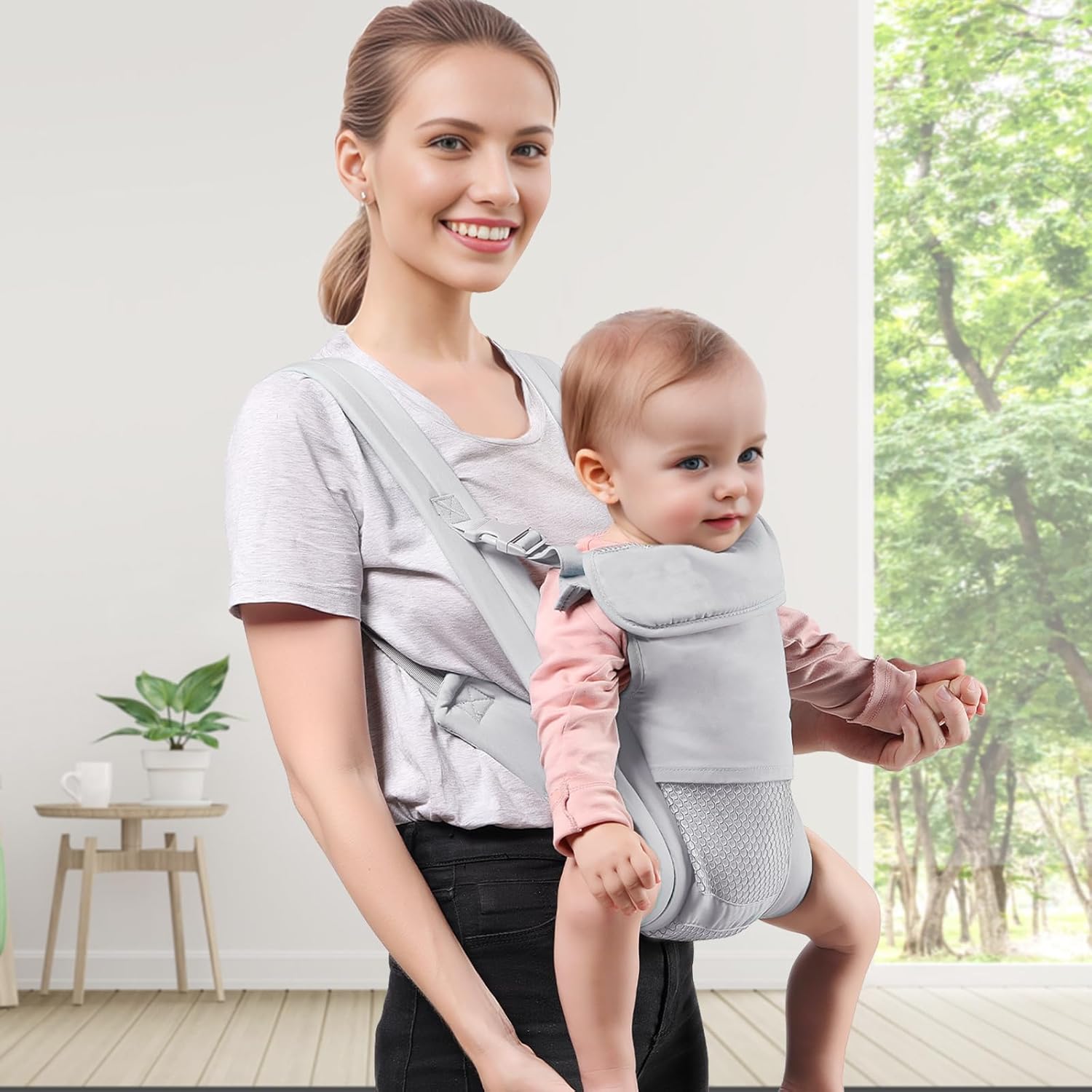 Portabebés para recién nacidos a niños pequeños, acogedor portabebés (7-30 libras), portabebés fácilmente ajustable, portabebés ligero, portabebés,