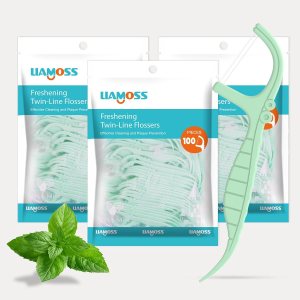 Mint – 300 hilos dentales de doble línea, hilo dental con sabor a menta, hilo dental fuerte de 2 líneas, perfecto para quitar la placa de dientes Mint – 300 hilos dentales de doble línea, hilo dental con sabor a menta, hilo dental fuerte de 2 líneas, perfecto para quitar la placa de dientes