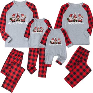 JEGULV Pijamas de Navidad para la familia, festival de Navidad, manga larga, a cuadros, pijamas de Navidad a juego JEGULV Pijamas de Navidad para la familia, festival de Navidad, manga larga, a cuadros, pijamas de Navidad a juego