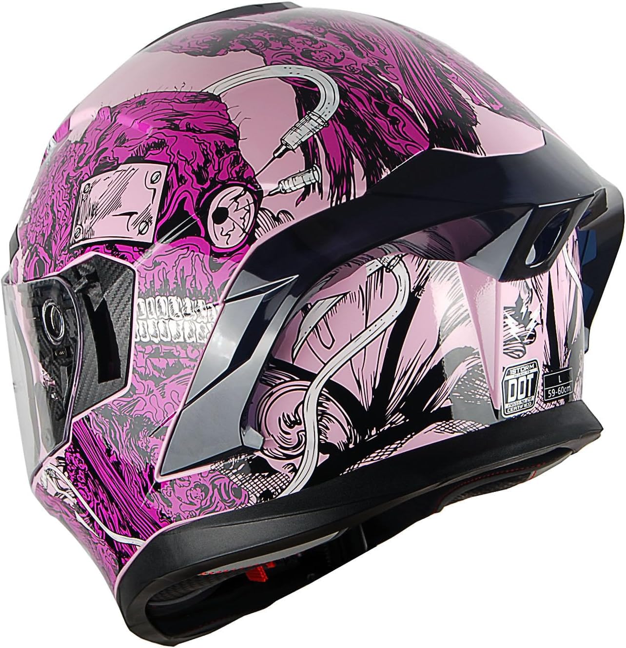 Casco 1Storm. Casco integral modular para motocicleta, con visor desplegable doble y parasol, casco de rostro completo