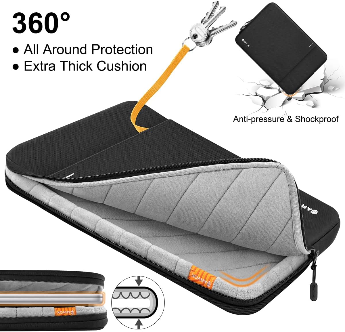 ARVOK Funda protectora de 360 para laptop compatible con MacBook Air A2681 M1A2337 2023-2021 MacBook Air M2 de 13 pulgadas, funda resistente al agua