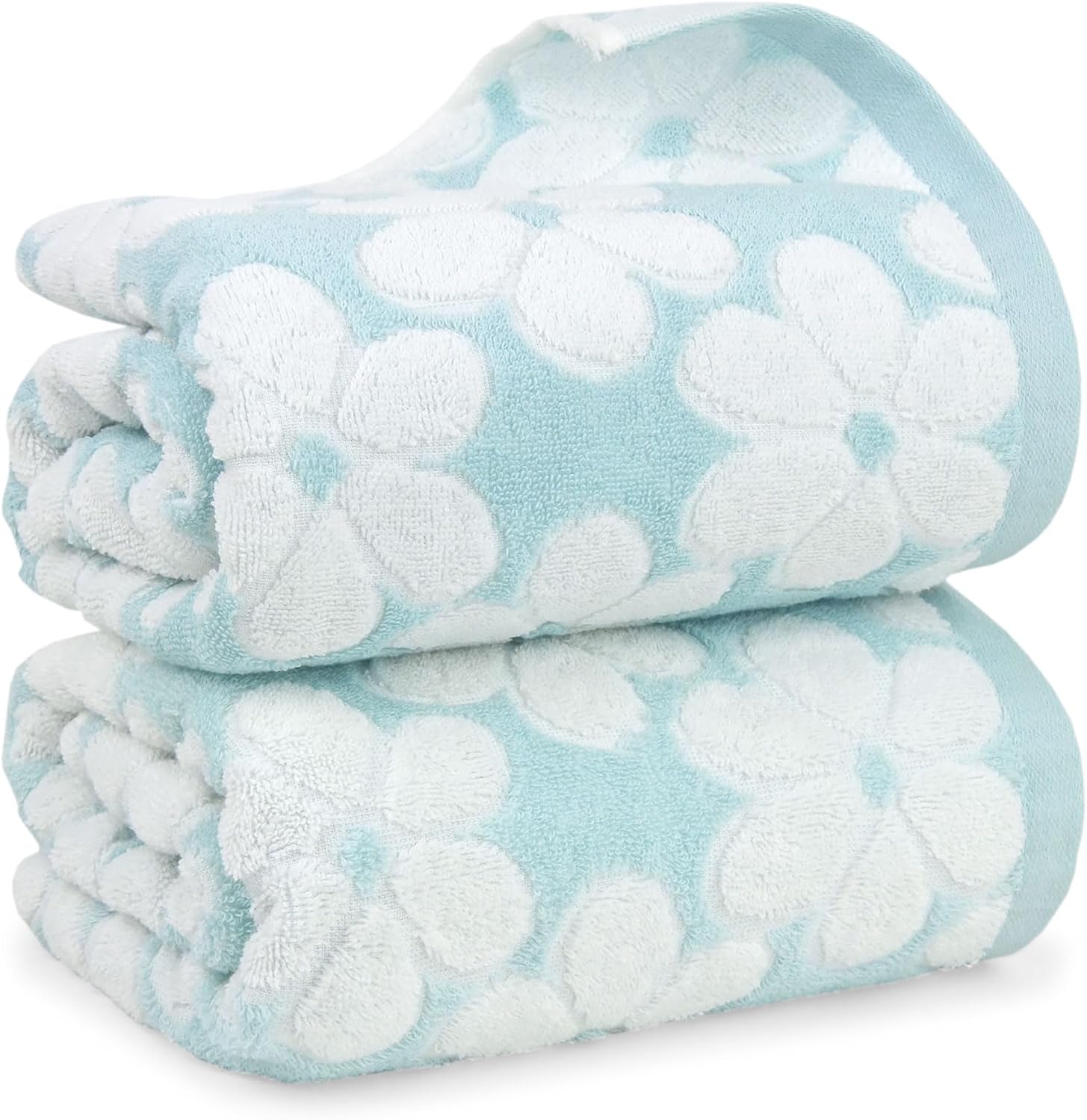 Jacquotha Juego de 2 toallas de baño de algodón para uso diario, toallas de ducha súper suaves y bonitas toallas de baño florales, toallas finas de