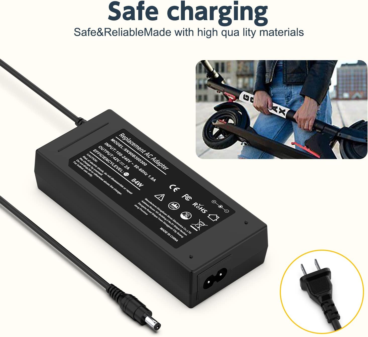 Adaptador de CA para Hover-1 Journey Pioneer Alpha y Rally Charger H1-JNY-BLK