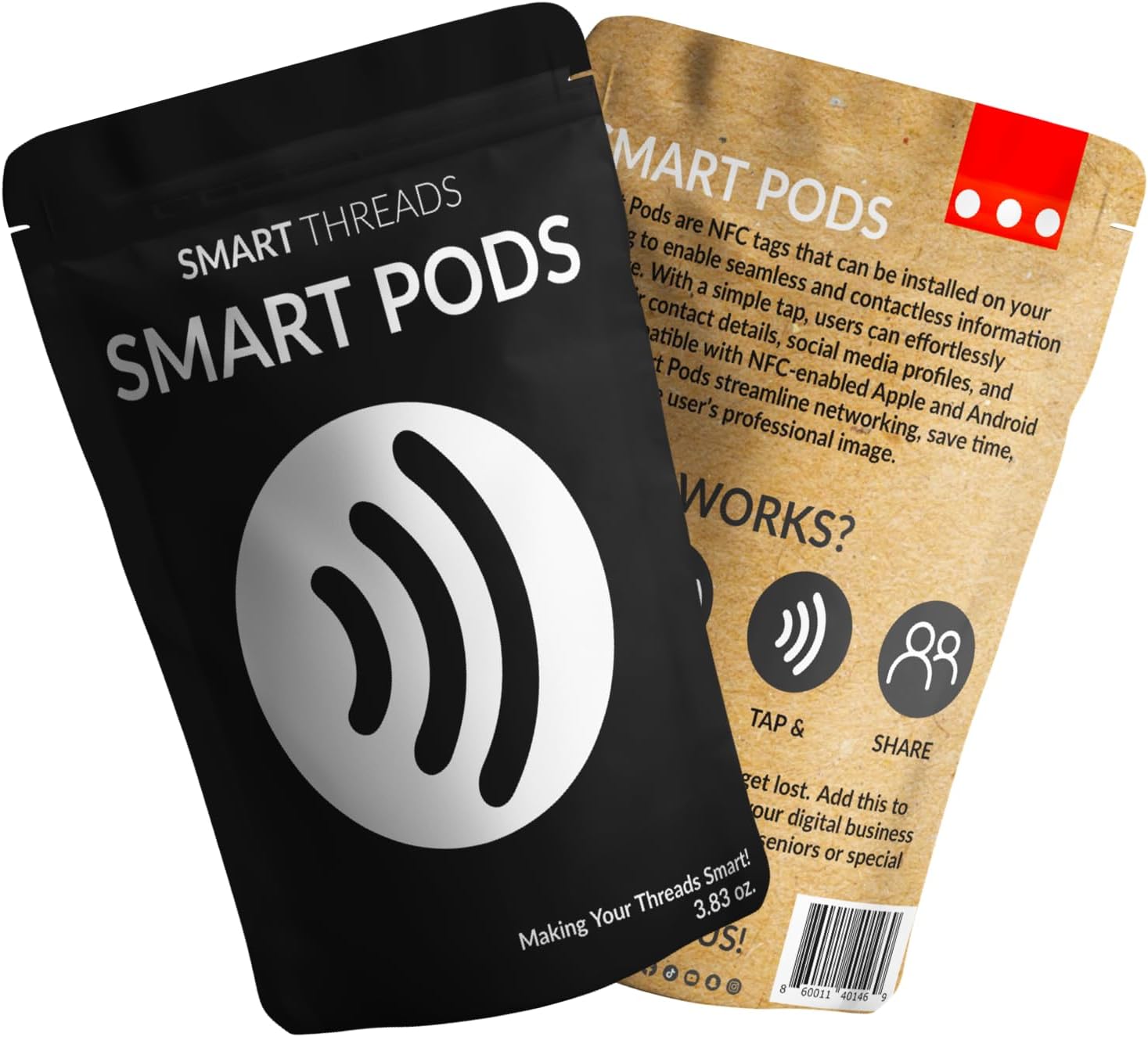 Smart POD – Lleva tu tarjeta de visita digital Dot  Enlace al sitio web  Enlace de revisión de Google  TAP N’ Share NFC – iPhone y Android (negro,