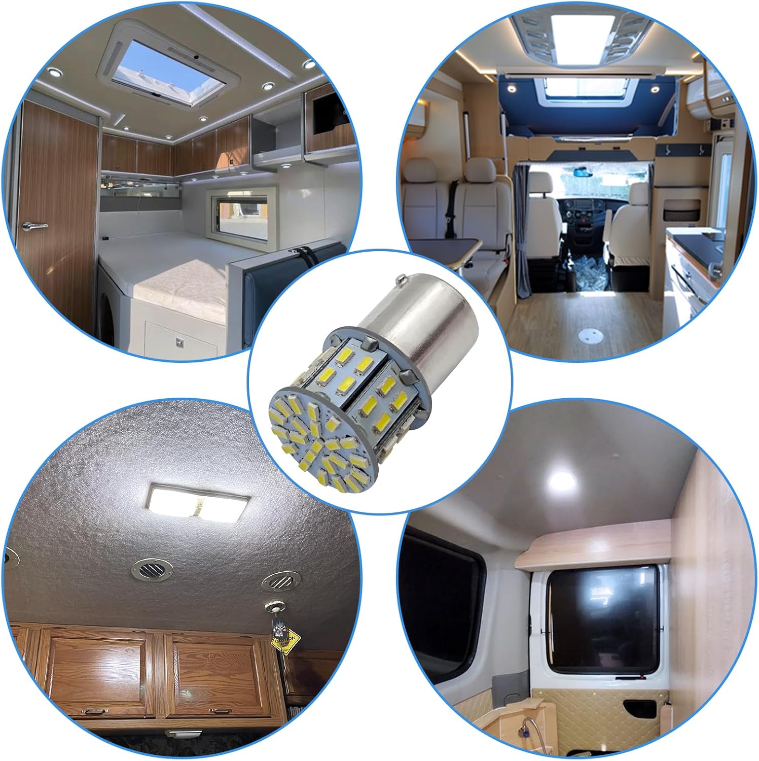 NTNEV 4 bombillas LED 1156 1141 1003 7506 BA15S, superbrillantes 3014 para luces interiores de 12 voltios, RV, caravana, remolque, barco, maletero,