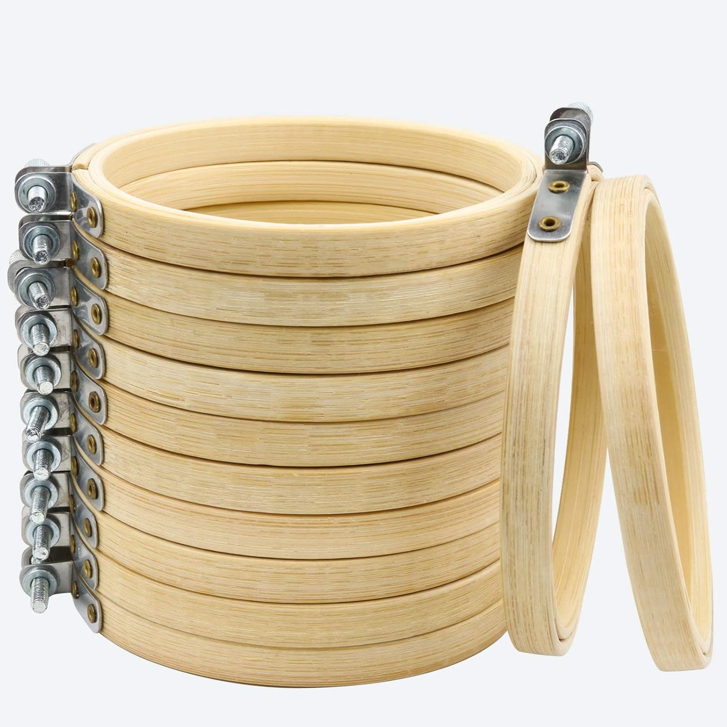 Similane 12 aros de bordado de 4 pulgadas, aro de bambú para bordado y punto de cruz, mini aro de bordado perfecto para decoración de Navidad