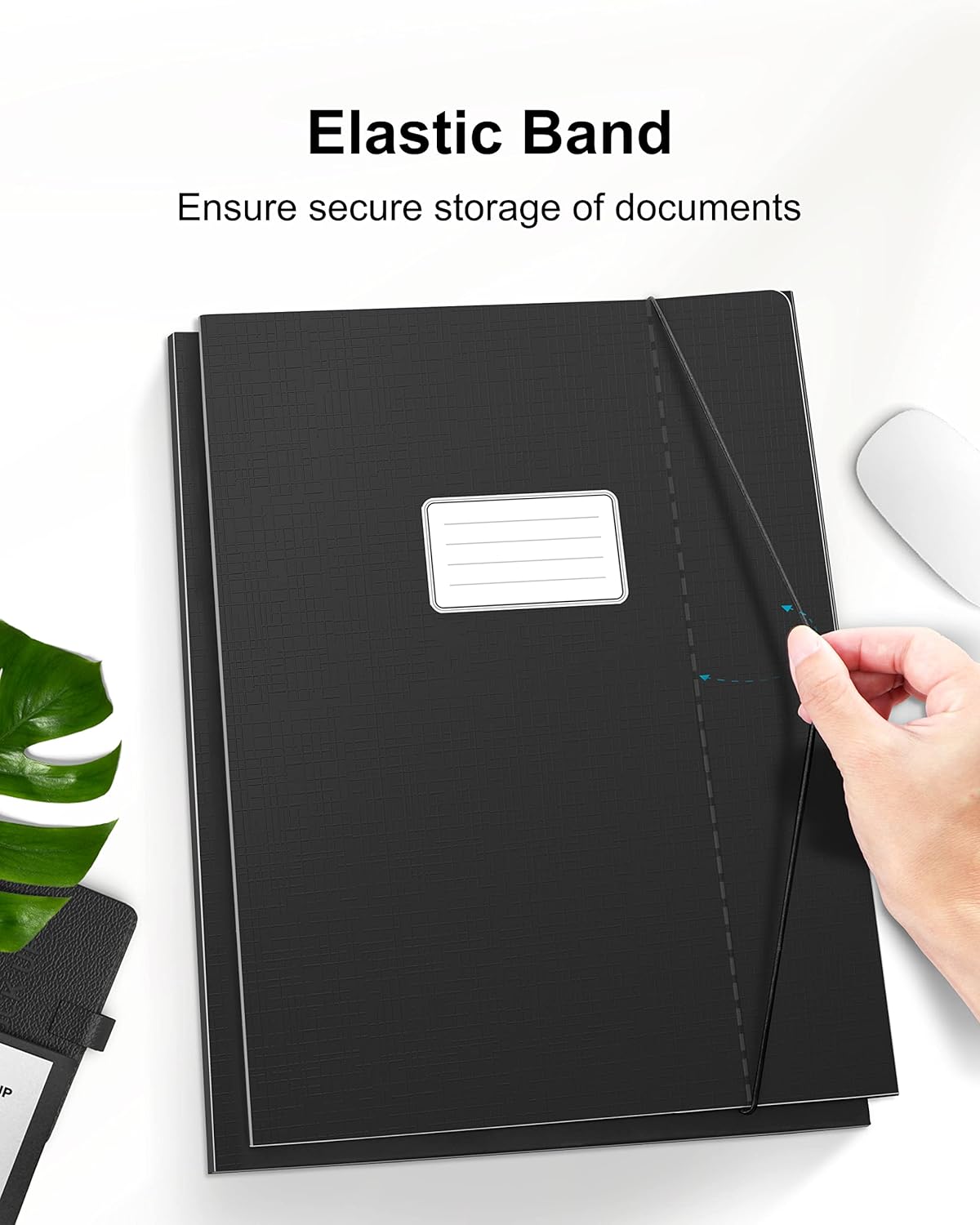 JiaWei Cajas de almacenamiento de 12 unidades, cajas de archivos con tapas y elástico, carpeta de archivos gruesa de 0.4in, carpeta A4 resistente,