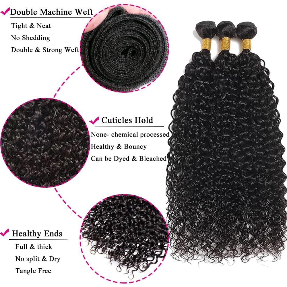Manojos de cabello humano ondulado con ondas de agua, paquetes de cabello humano húmedo y ondulado, 100% sin procesar, extensiones de cabello humano