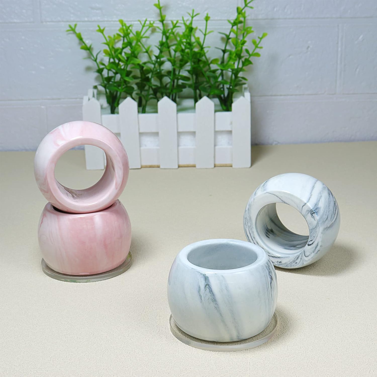Soporte pequeño de cerámica para cepillo de dientes eléctrico para encimera de tocador de baño, juego de 2, gris