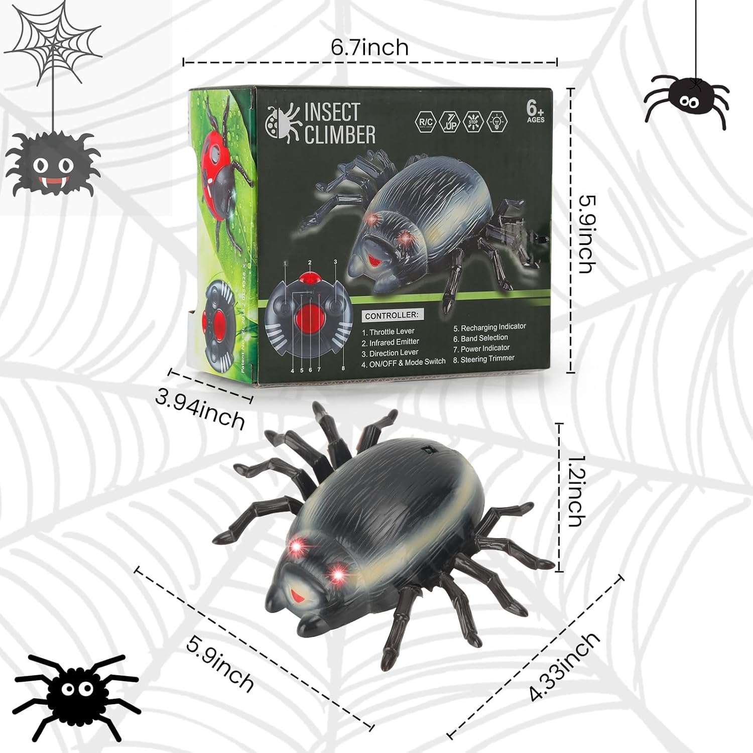 Juguetes de araña de escalada de pared con control remoto, juguetes multifuncionales para niños, juguetes para niños de 3, 4, 5, 6, 7, 8, 9, 10, 11,