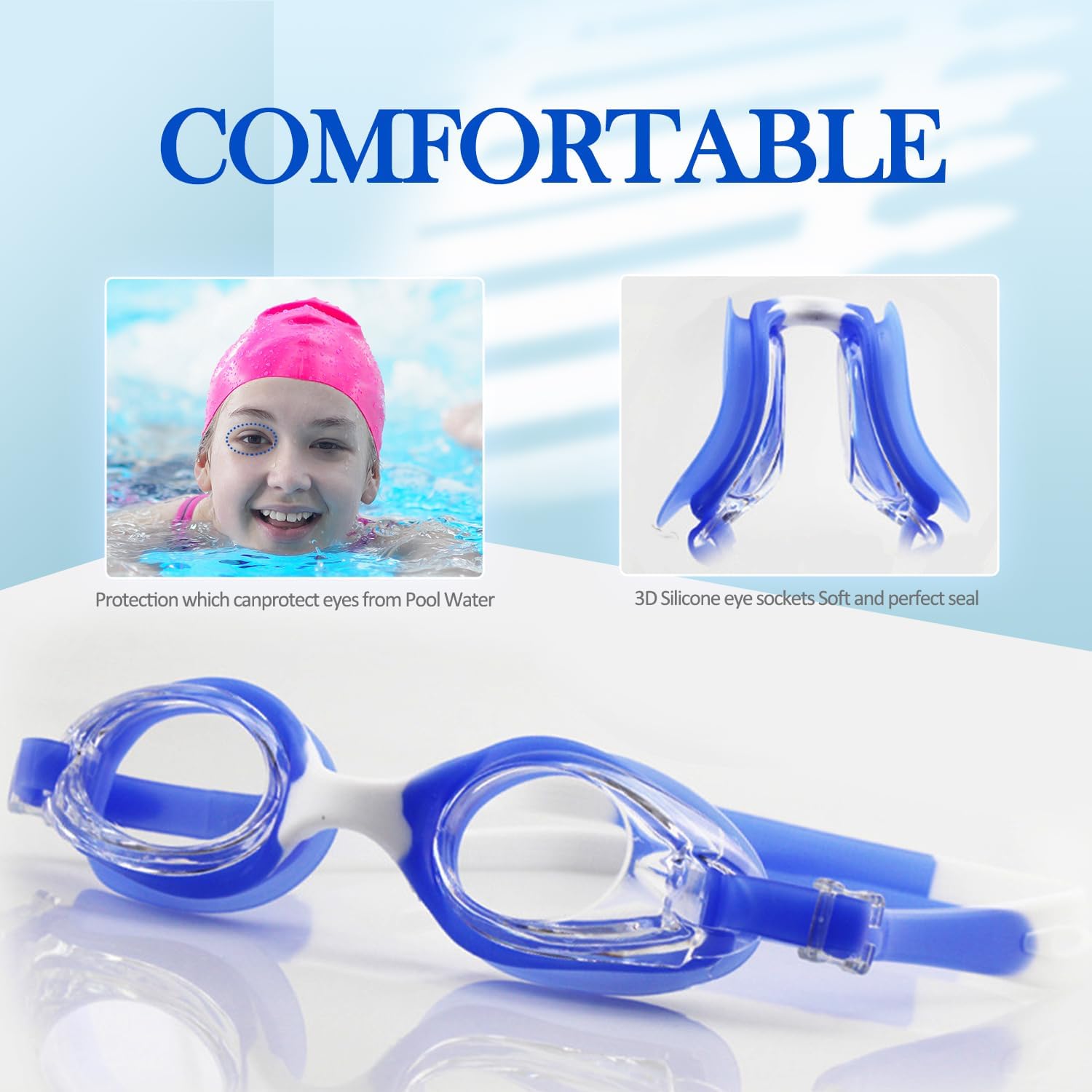 Kids Swimming Goggles High-definition Anti-fog,Anti-ultraviolet, Swim Glasses With Full Protection For Kids Age 3-15