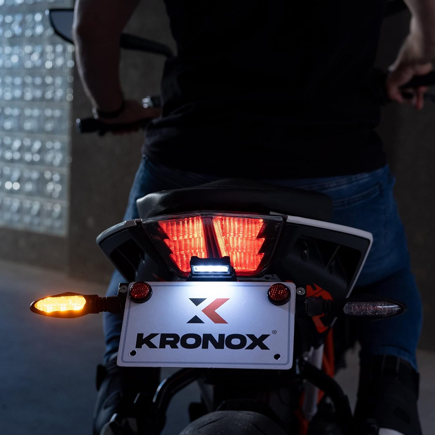 Soporte para placa de matrícula de motocicleta el kit de eliminación de guardabarros universal incluye soporte de placa de luz LED y pernos