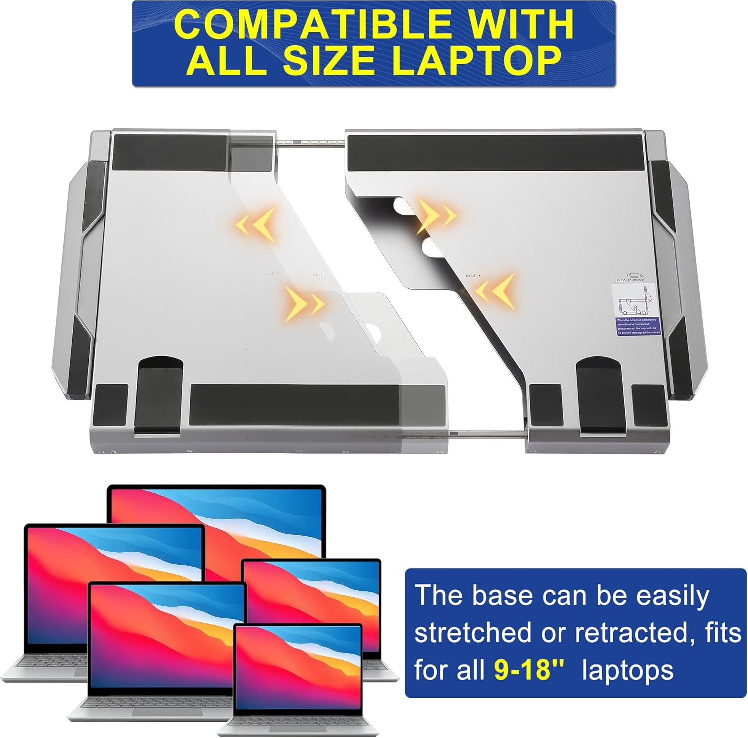 JoyReal Monitor triple para laptop, extensor de pantalla portátil 1080P de 14 pulgadas, estación de trabajo giratoria de 360 grados con múltiples