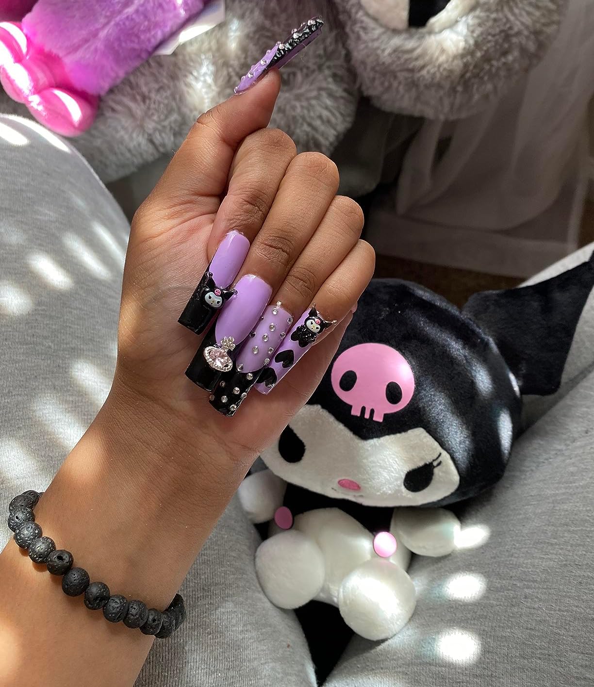 OWCATH Dijes de uñas Kawaii de dibujos animados de gatitos, decoraciones de uñas para suministros de arte de uñas, dijes de resina 3D con parte