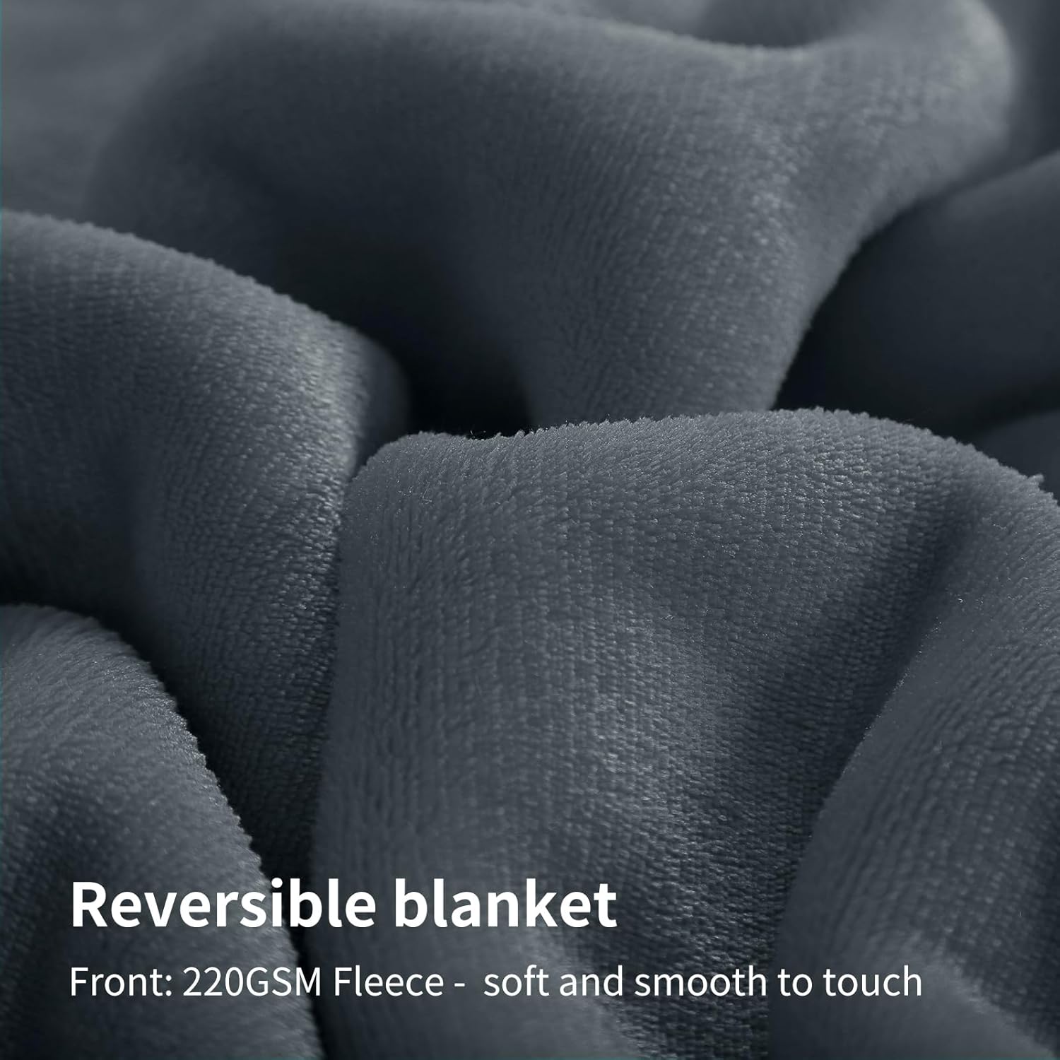 Aisbo Manta cálida King  Manta reversible de franela sherpa gruesa color gris oscuro para cama tamaño King grande y grande, manta de invierno de