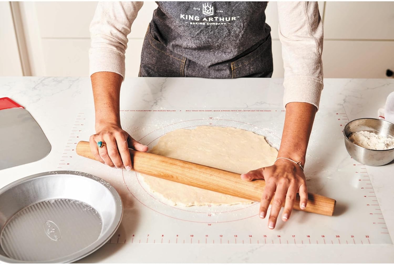 King Arthur Baking Company – Alfombrilla rodante, silicona antiadherente antideslizante