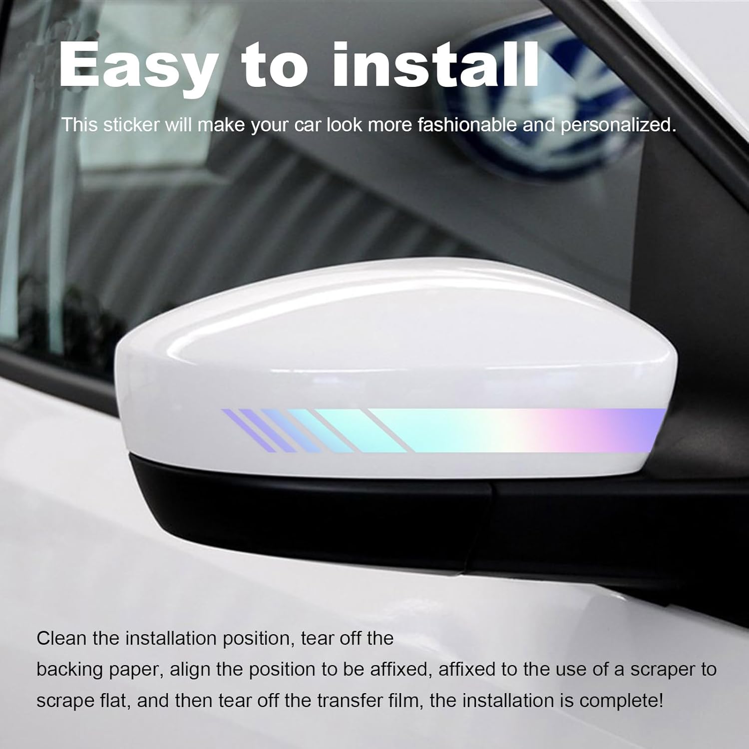 2 calcomanías para espejo retrovisor de automóvil, calcomanías de vinilo impermeable para espejos retrovisores de vehículos, accesorios universales