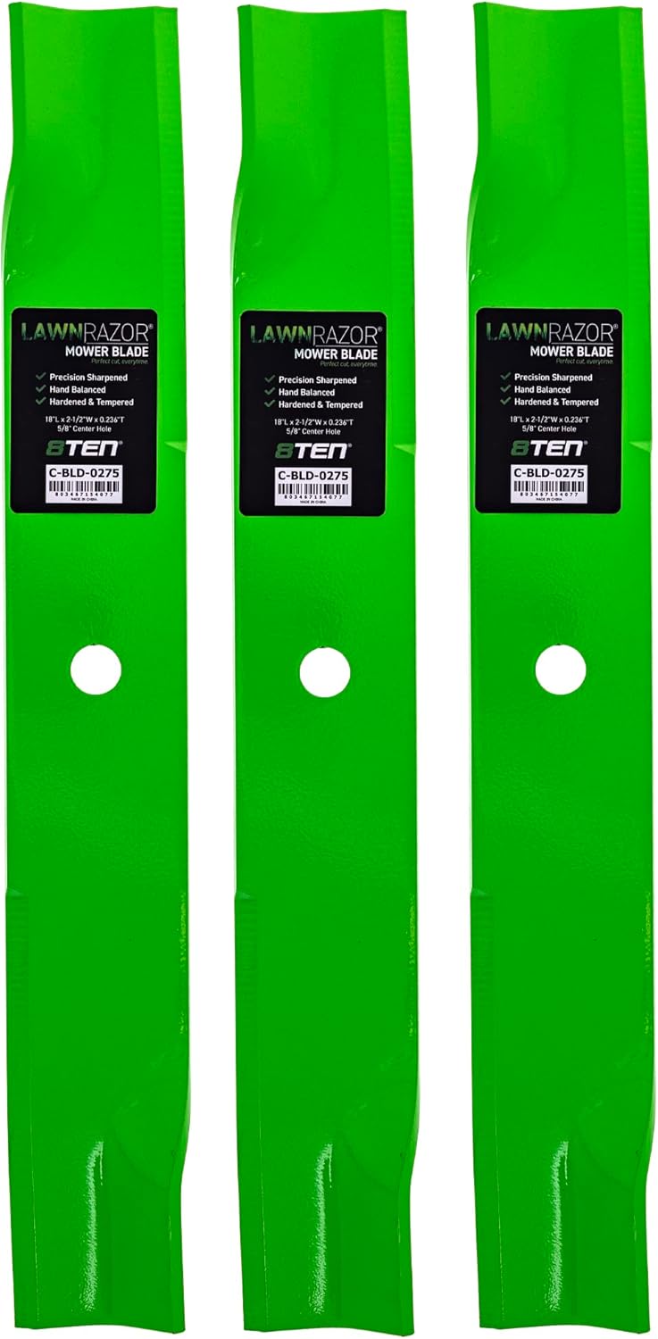8TEN LawnRazor – Juego de cuchillas para Toro Z Master Z450 Z500 52 pulgadas cubierta 105-7794-03 (elevación media), paquete de 3