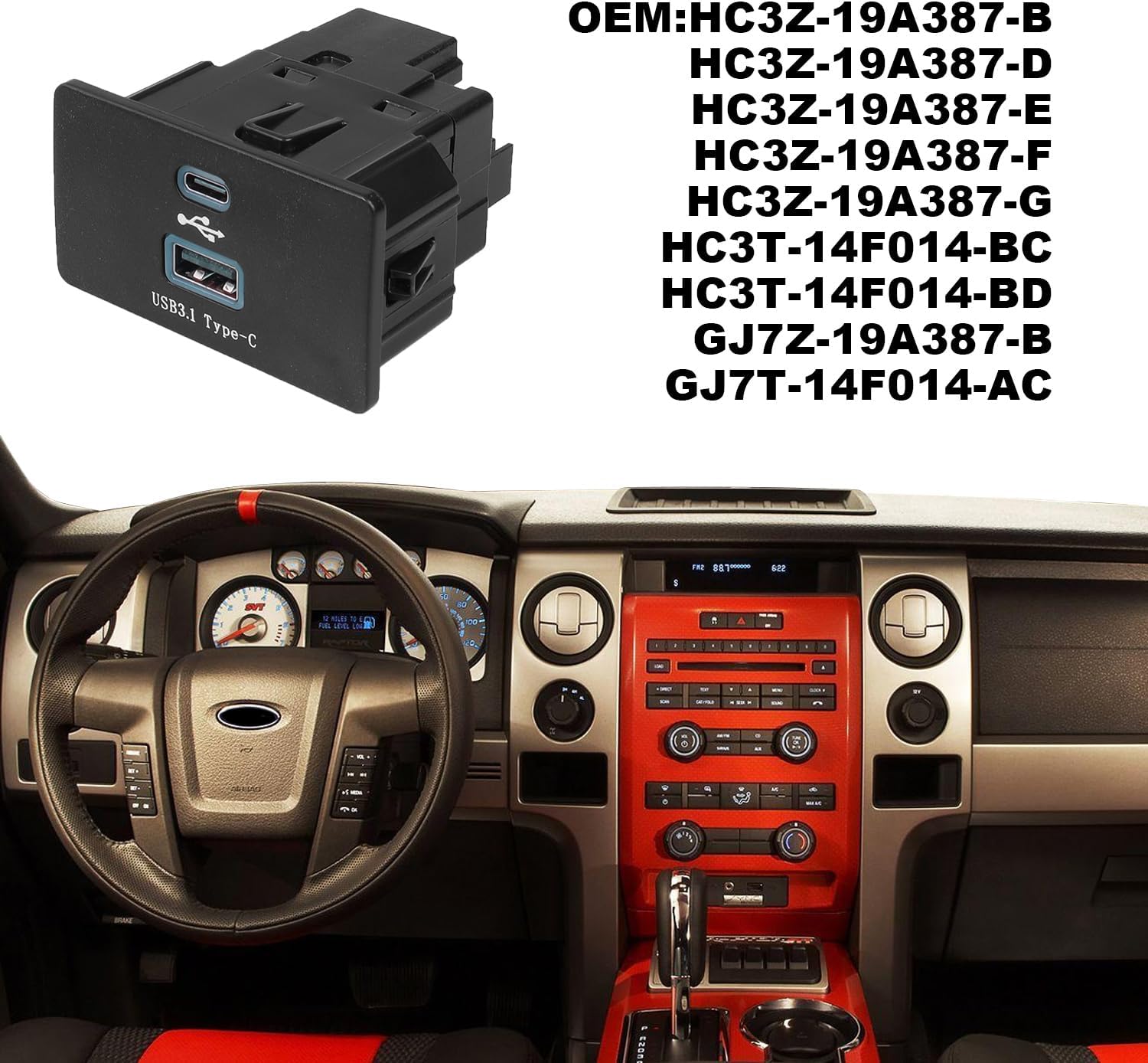 TAIFAM Carplay – Concentrador de interfaz USB, USB + módulo tipo compatible con Ford Lincoln SYNC 3, versión 3.4, transmisión estable de carga