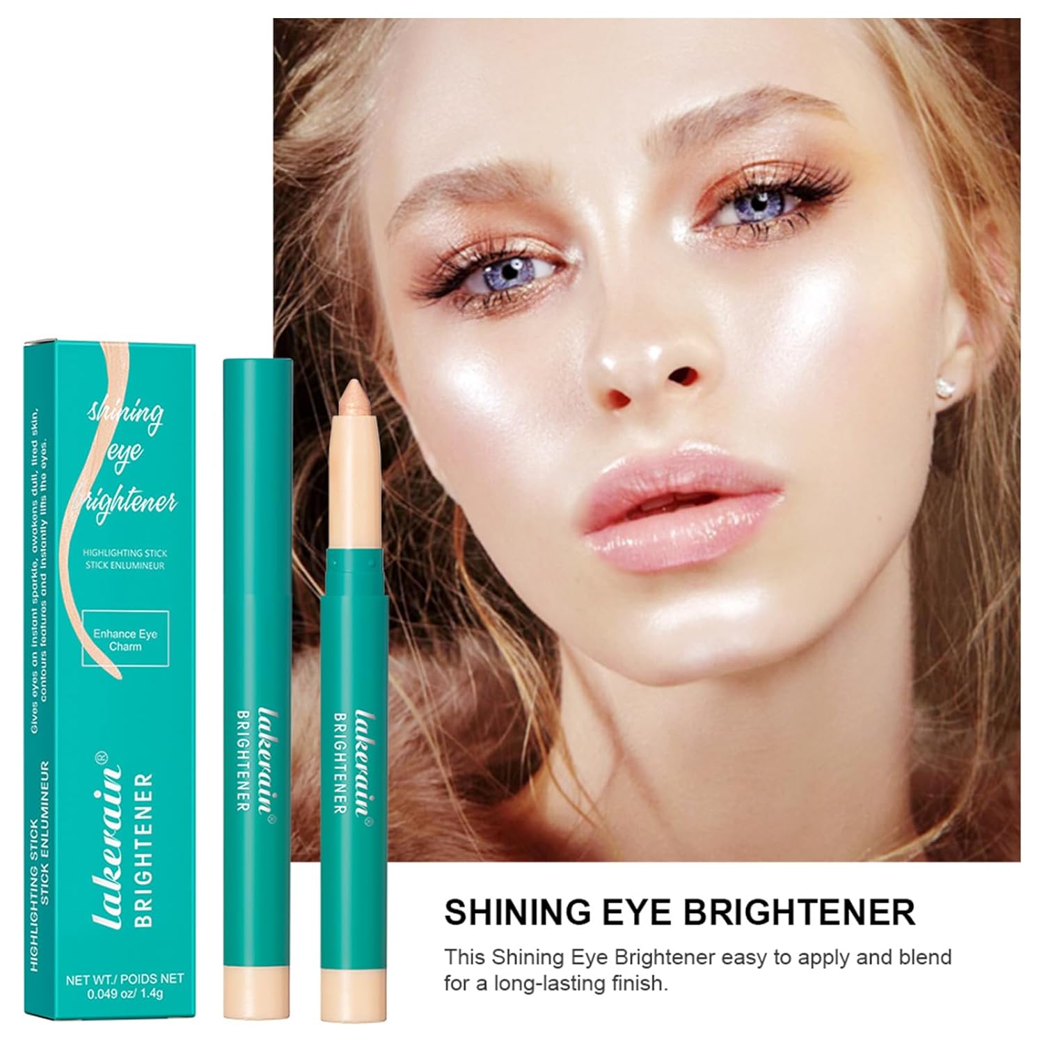 HOSAILY 2 lápices de sombra de ojos, lápiz iluminador de ojos, lápiz iluminador de ojos, lápiz de sombra de ojos con purpurina de larga duración,